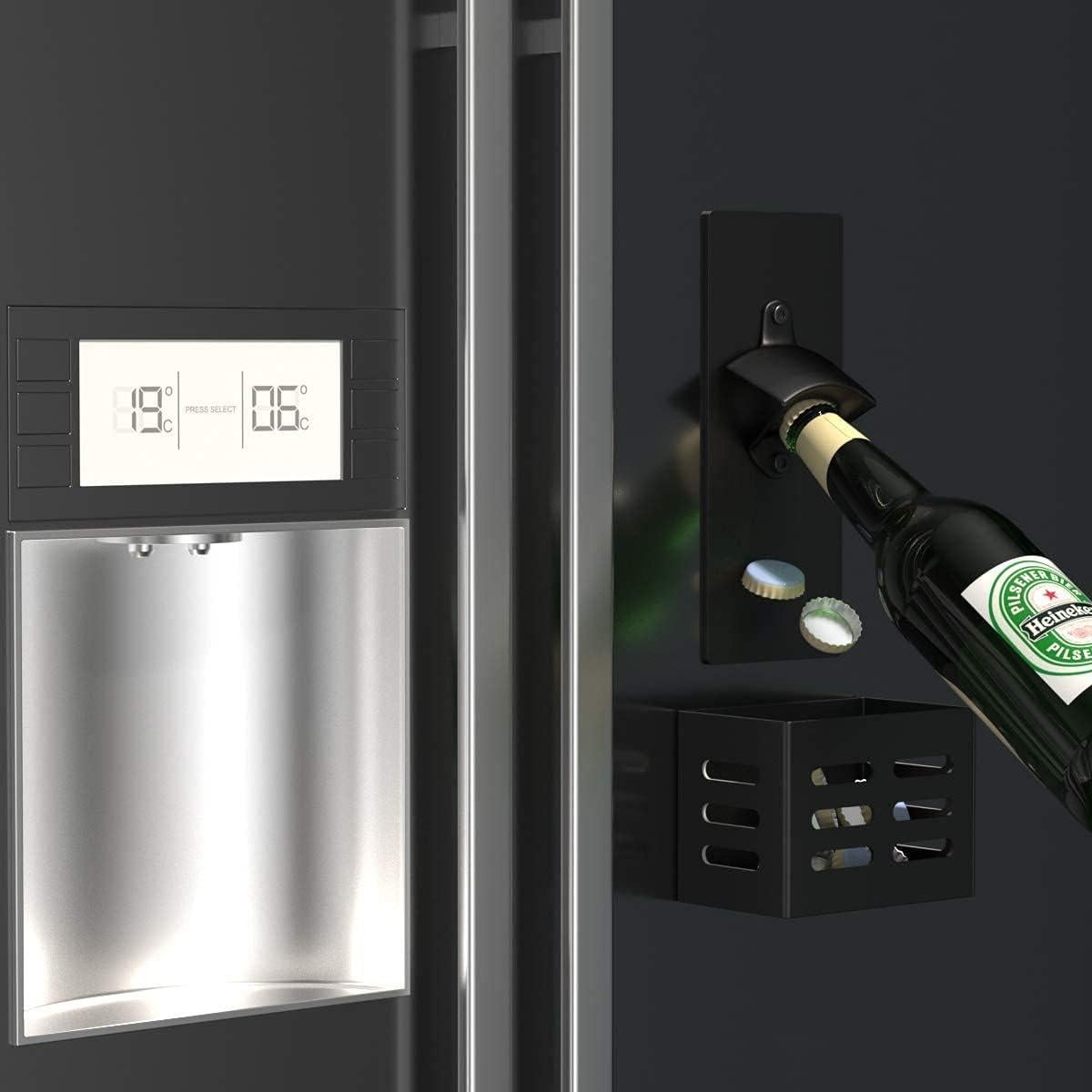 Abrebotellas Magnético Weallbuy con Recogedor de Tapas Negro