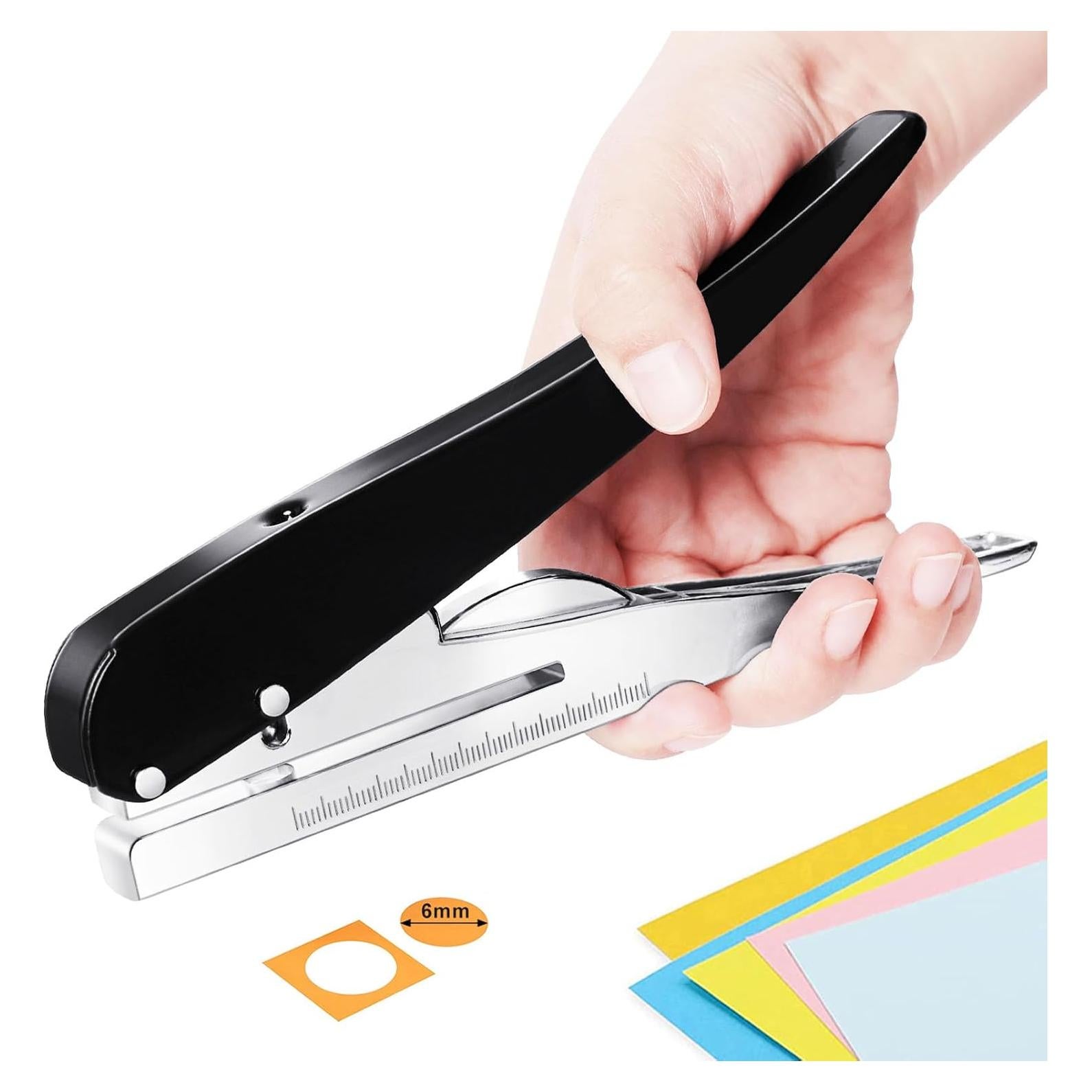 Perforadora de un solo agujero HNONPW 6mm Negra para 25 hojas