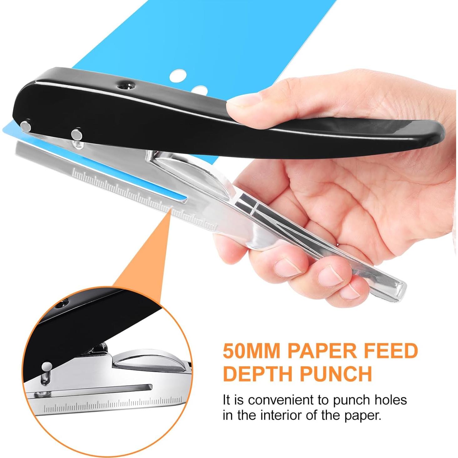 Perforadora de un solo agujero HNONPW 6mm Negra para 25 hojas