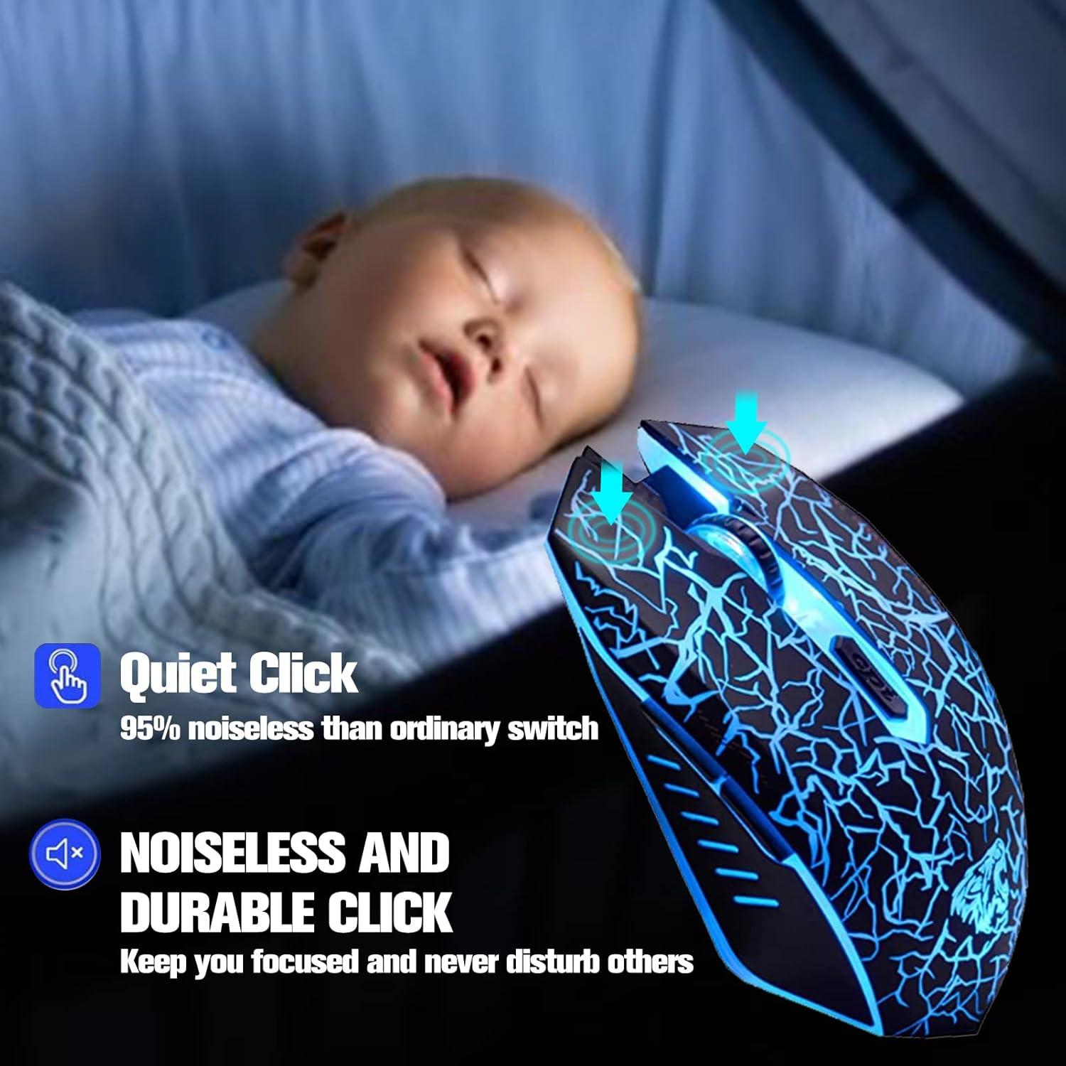 Ratón Gaming Inalámbrico VEGCOO C10 Óptico Silencioso 2400 DPI