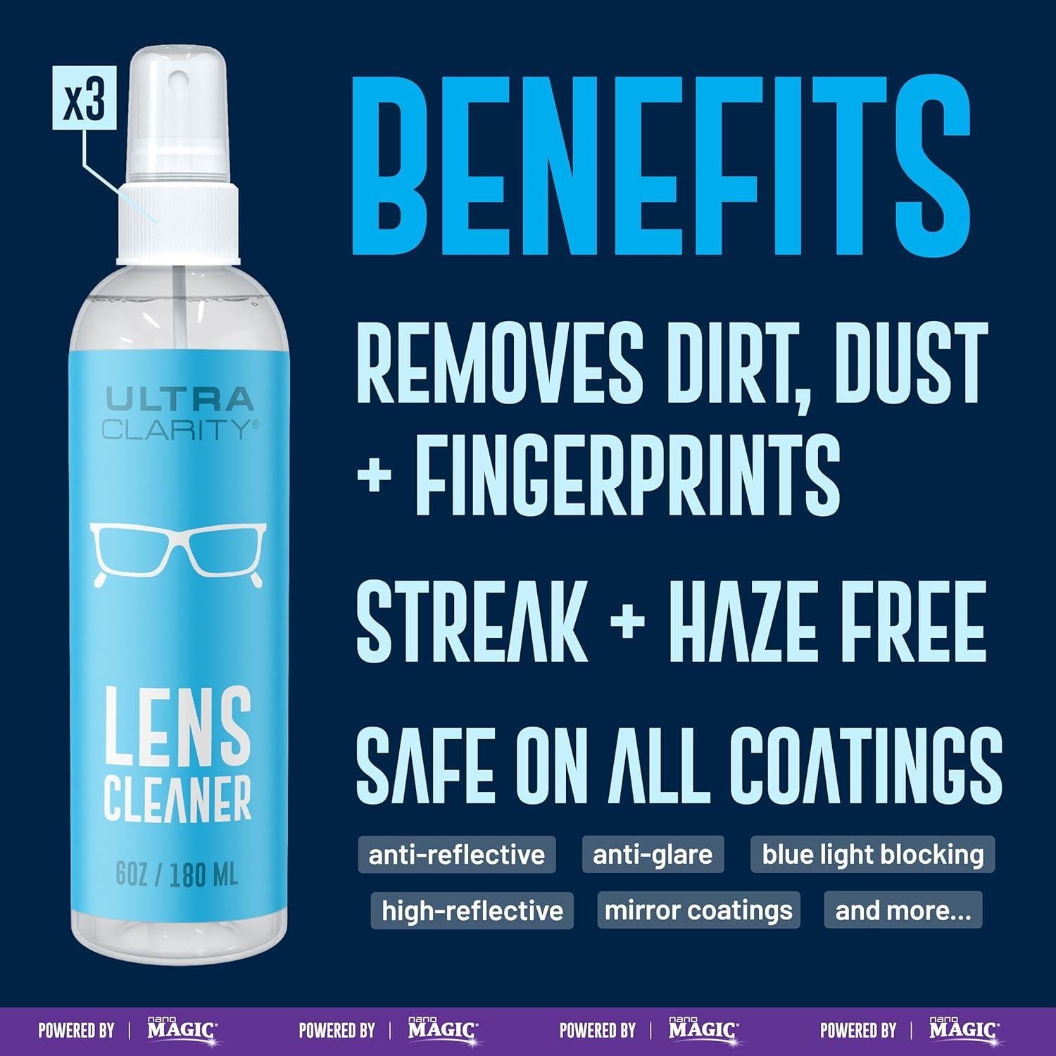 Limpiador de Lentes Nano Magic Ultra Clarity 3 Paquetes 177 ml