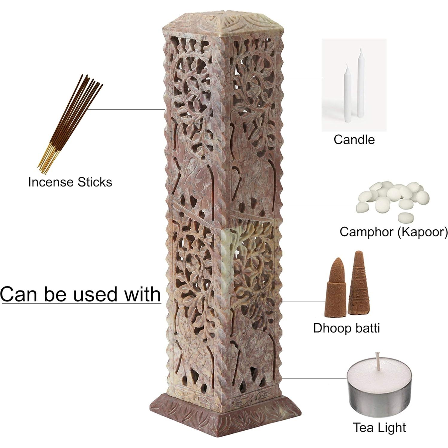 Soporte para Incienso de Piedra Jabón Carry Me - 27.94 cm