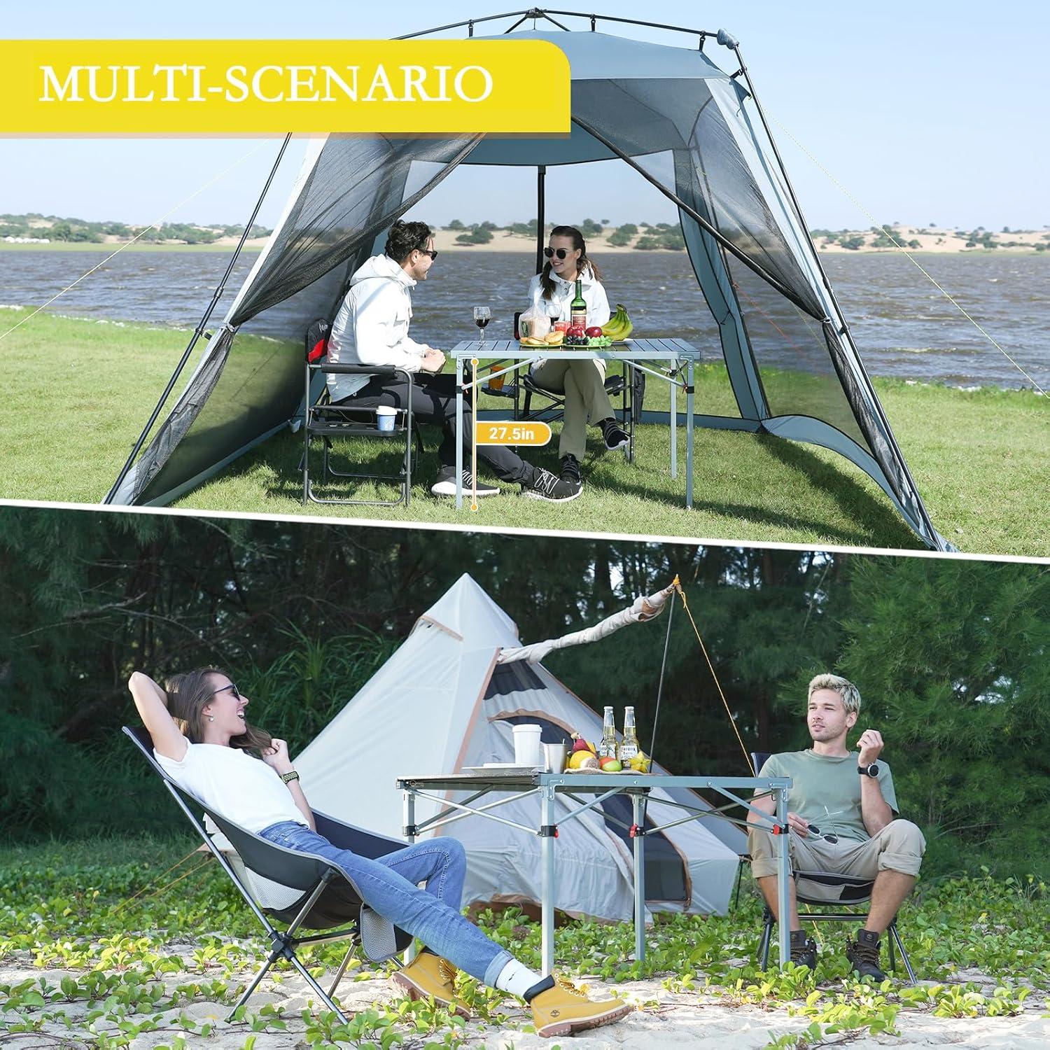 Mesa de Camping Plegable KingCamp 107x70 cm - Ligera y Portátil