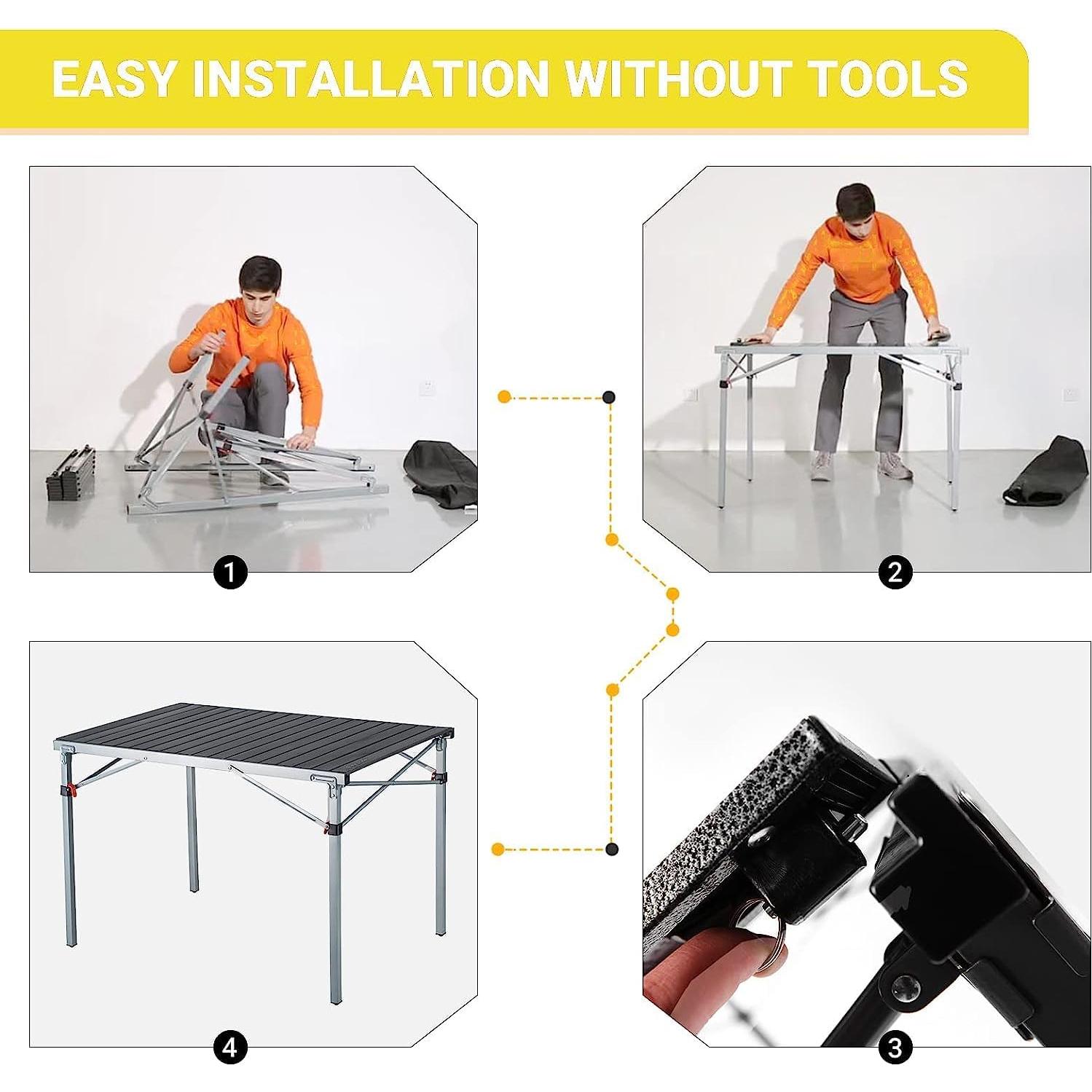 Mesa de Camping Plegable KingCamp 107x70 cm - Ligera y Portátil