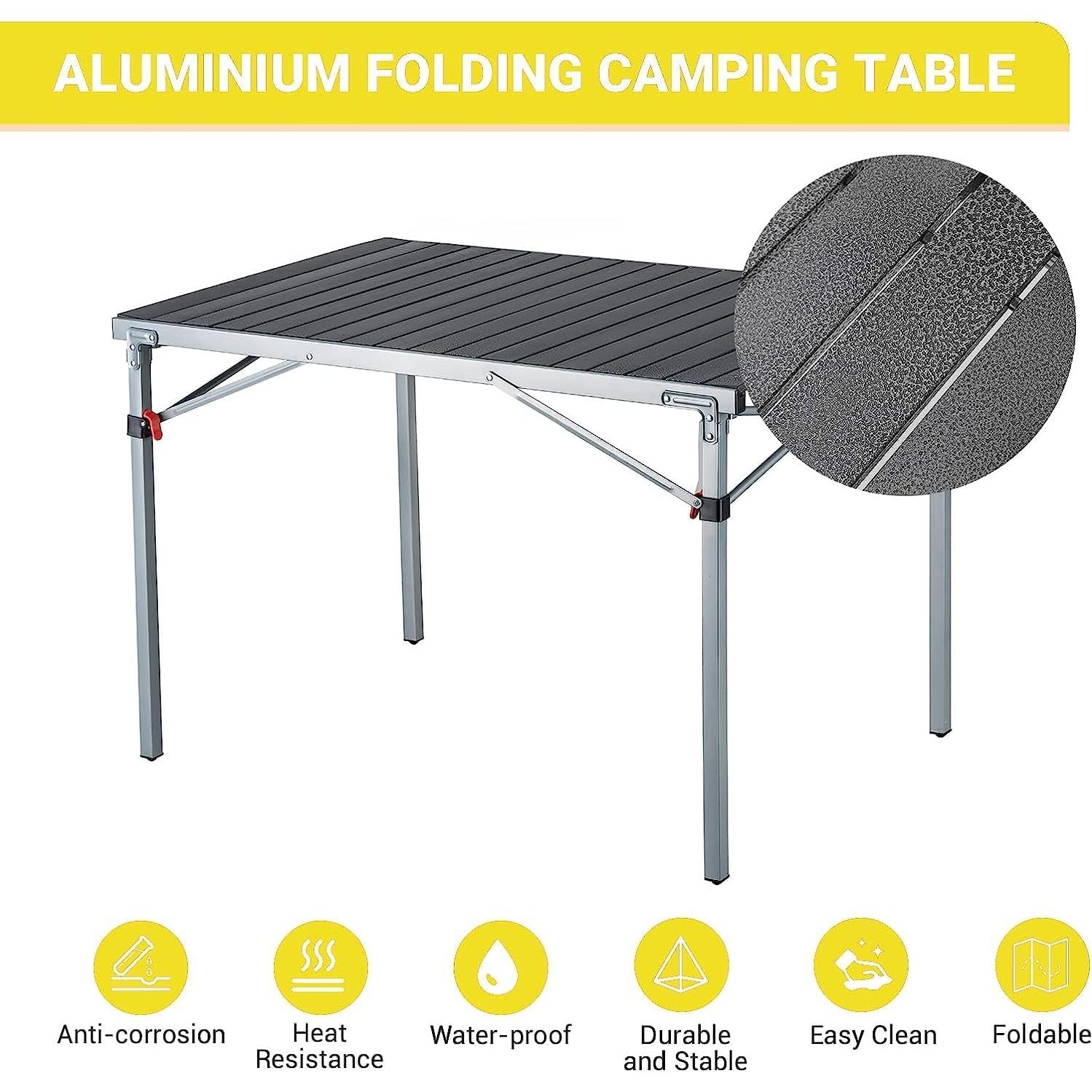 Mesa de Camping Plegable KingCamp 107x70 cm - Ligera y Portátil