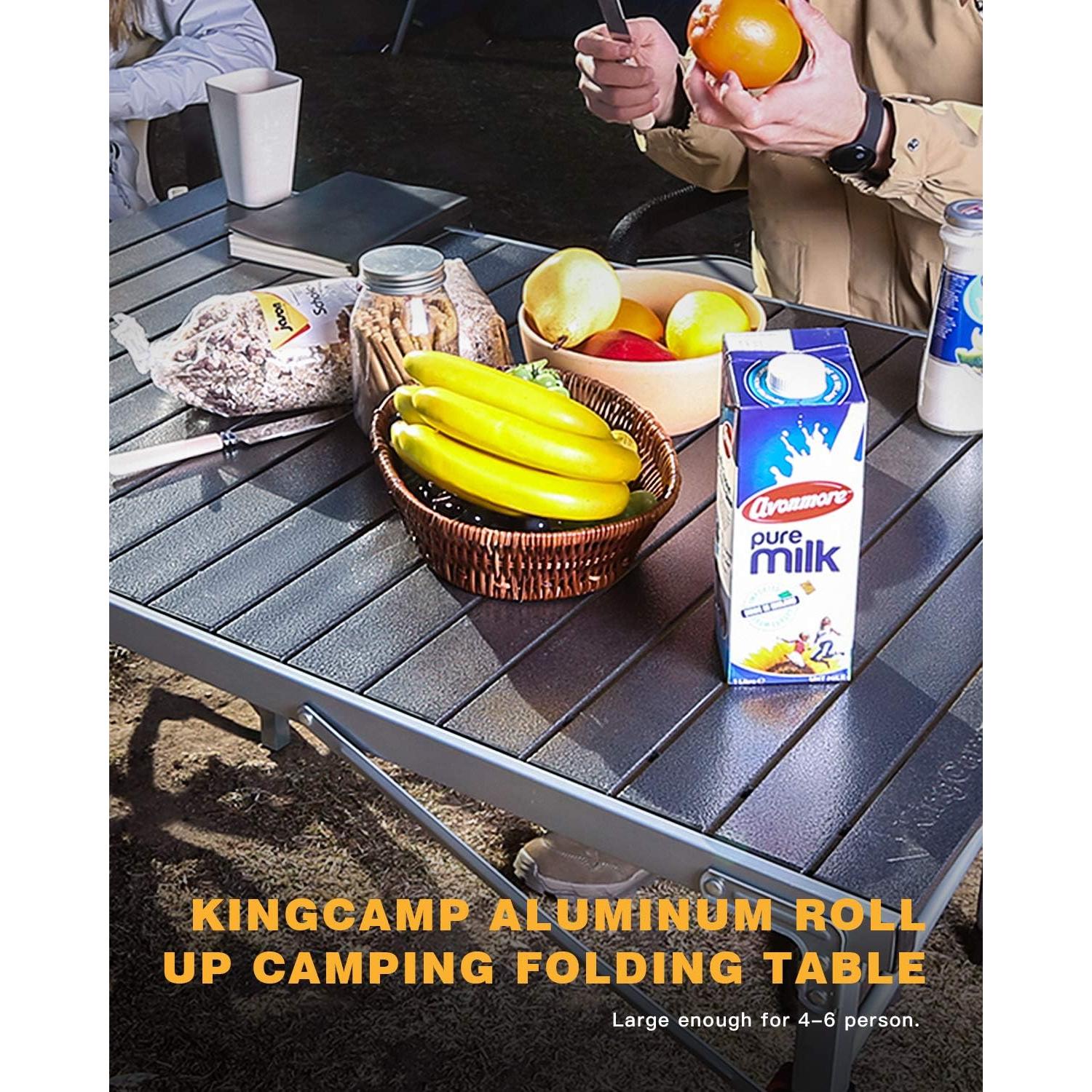 Mesa de Camping Plegable KingCamp 107x70 cm - Ligera y Portátil