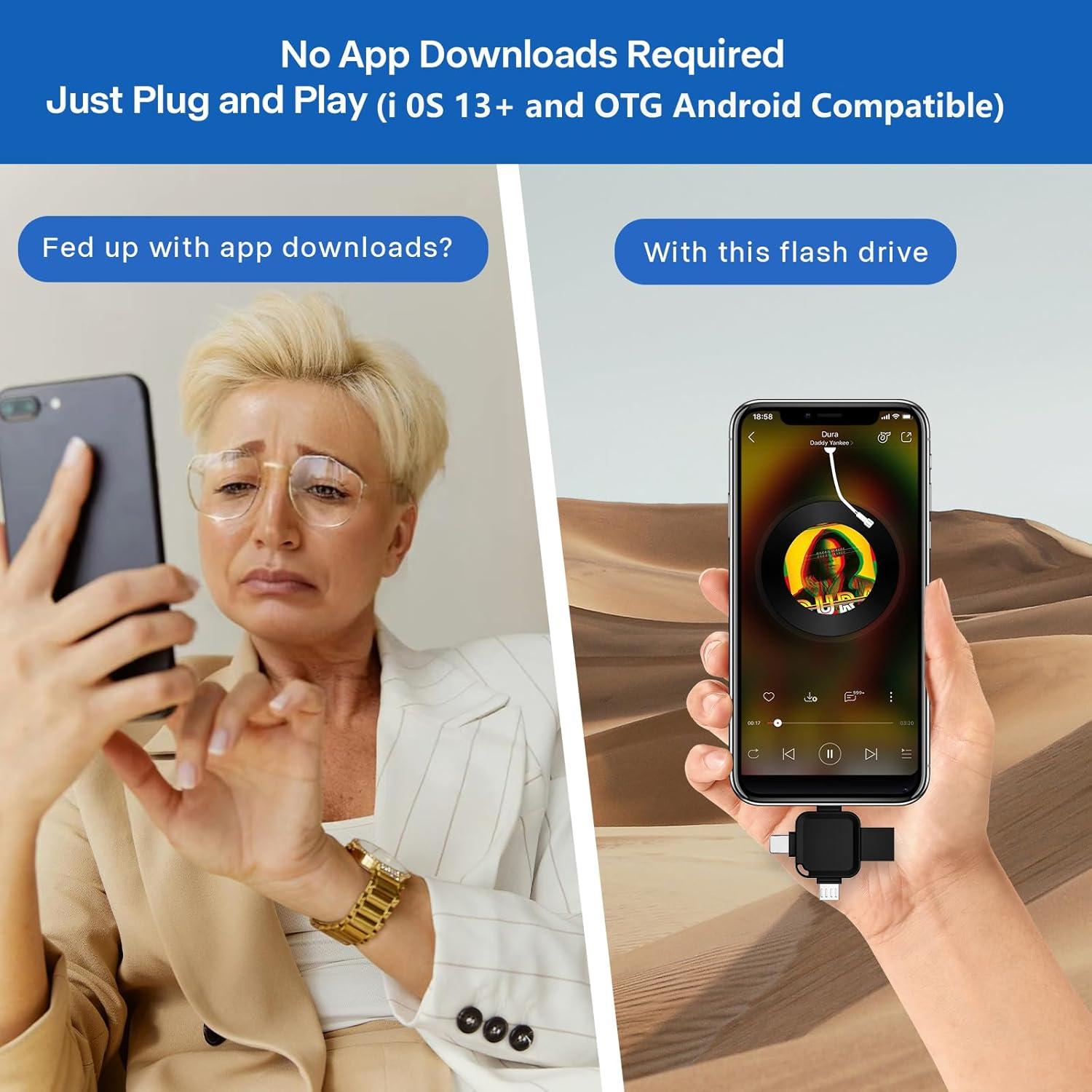 Memoria USB 4 en 1 LANSLSY 128GB para iPhone y Android