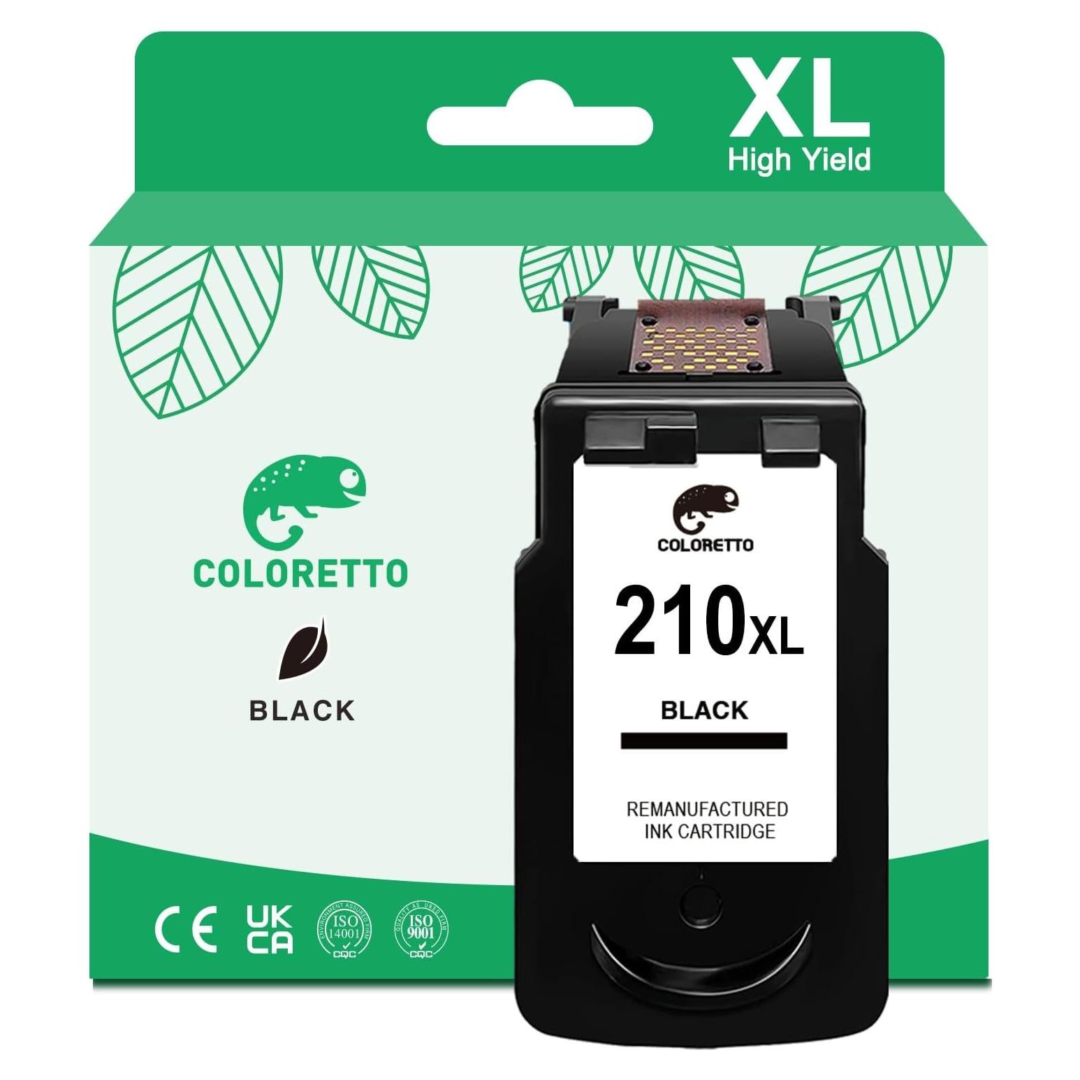 Cartucho de Tinta Negra COLORETTO 210XL para Canon - 400 Páginas