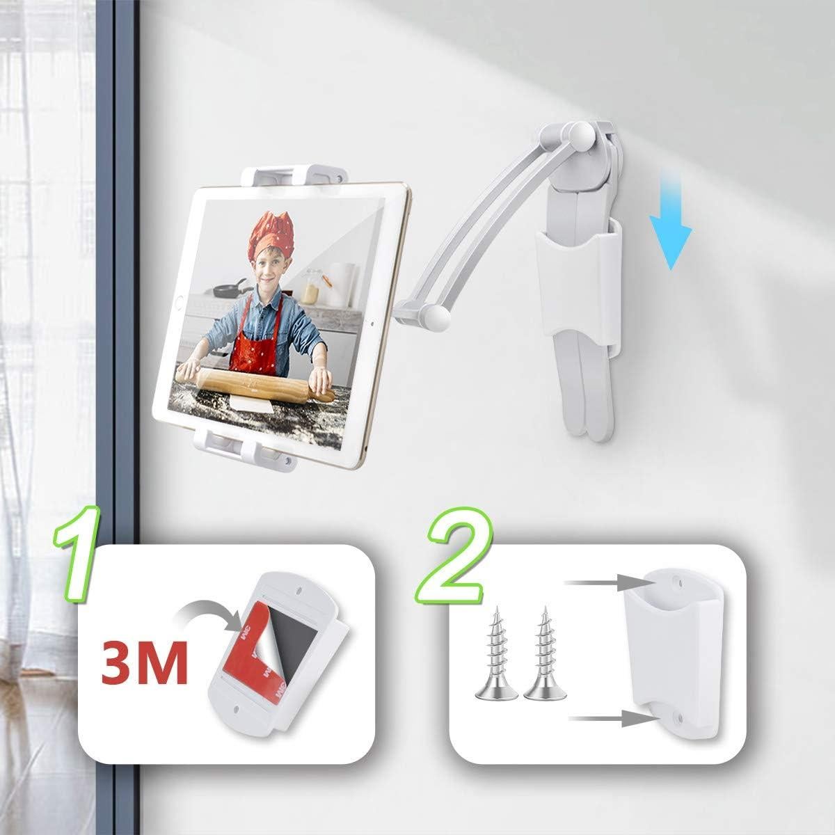 Soporte para Tabletas AYADA 2 en 1 Ajustable Pared Escritorio Plata