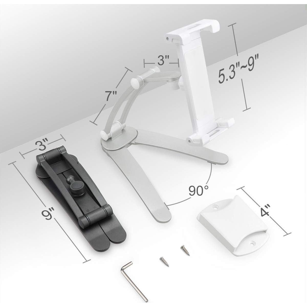 Soporte para Tabletas AYADA 2 en 1 Ajustable Pared Escritorio Plata