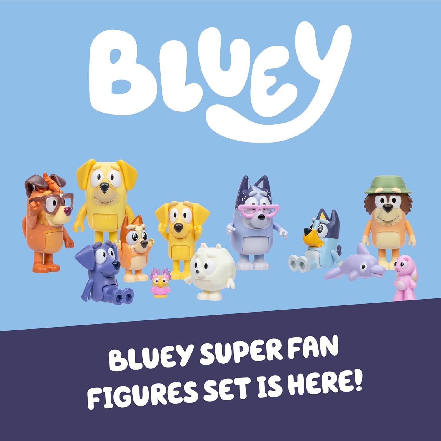 Set de Figuras Bluey Super Fan 11 Piezas con Figuras Exclusivas