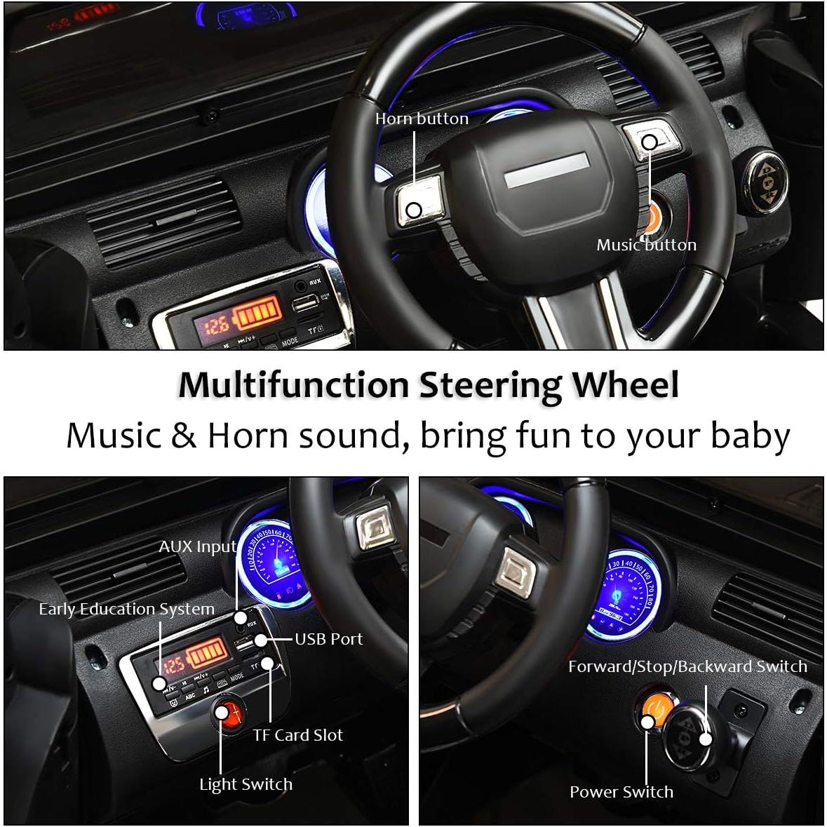 Coche Eléctrico para Niños Costzon SH-888 12V Negro Deluxe