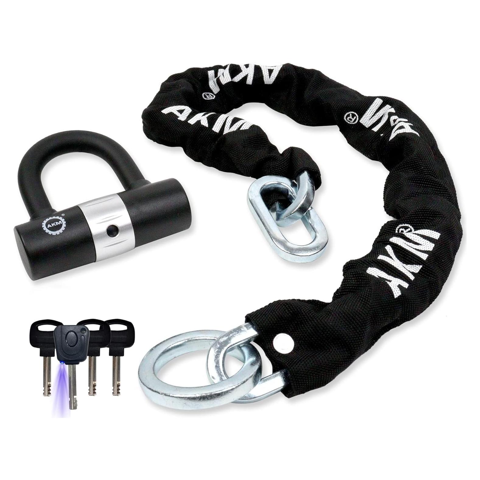 Candado Antirrobo AKM con Cadena de 90cm y 10mm de Grosor