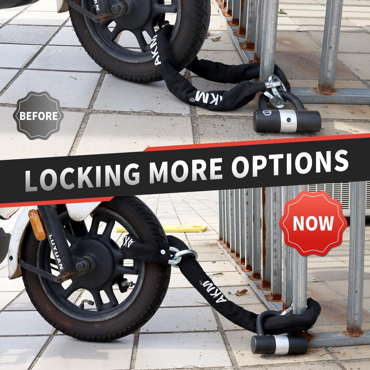 Candado Antirrobo AKM con Cadena de 90cm y 10mm de Grosor