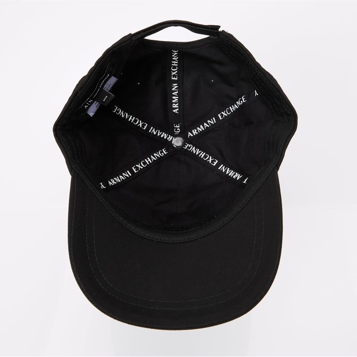 Gorra de béisbol Armani Exchange algodón negro unisex