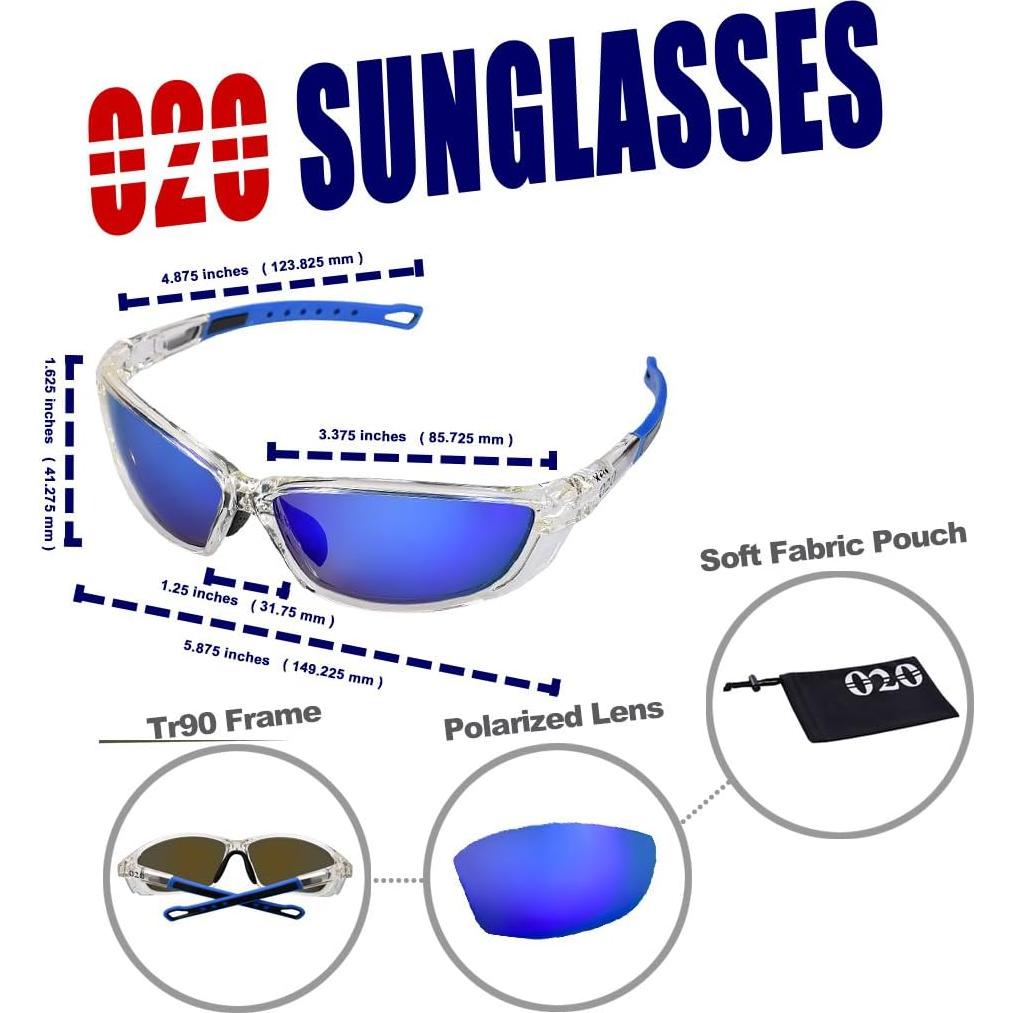 Gafas de sol deportivas O2O polarizadas cristal azul unisex