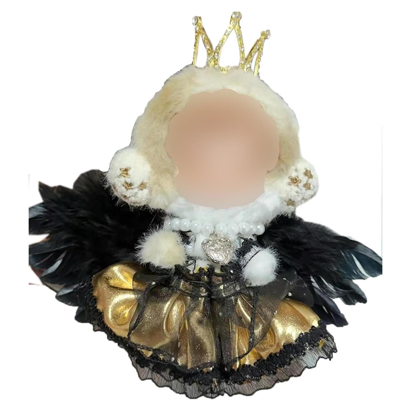 Conjunto Ropa para Muñeca Skull Panda 15-17cm Vestido Dorado