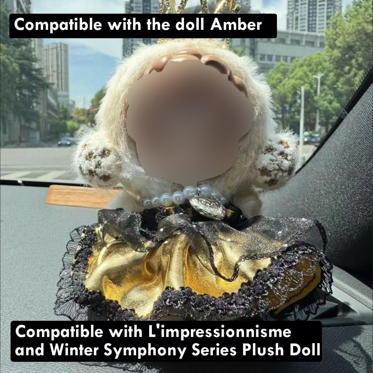 Conjunto Ropa para Muñeca Skull Panda 15-17cm Vestido Dorado