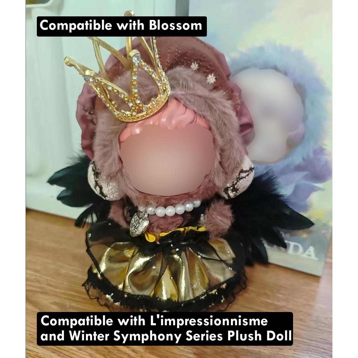 Conjunto Ropa para Muñeca Skull Panda 15-17cm Vestido Dorado