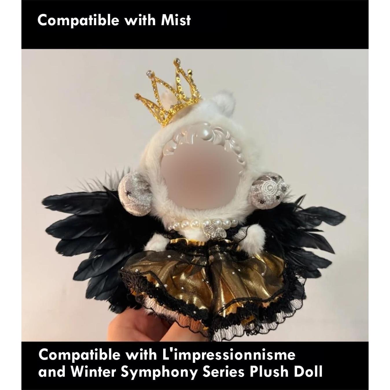 Conjunto Ropa para Muñeca Skull Panda 15-17cm Vestido Dorado