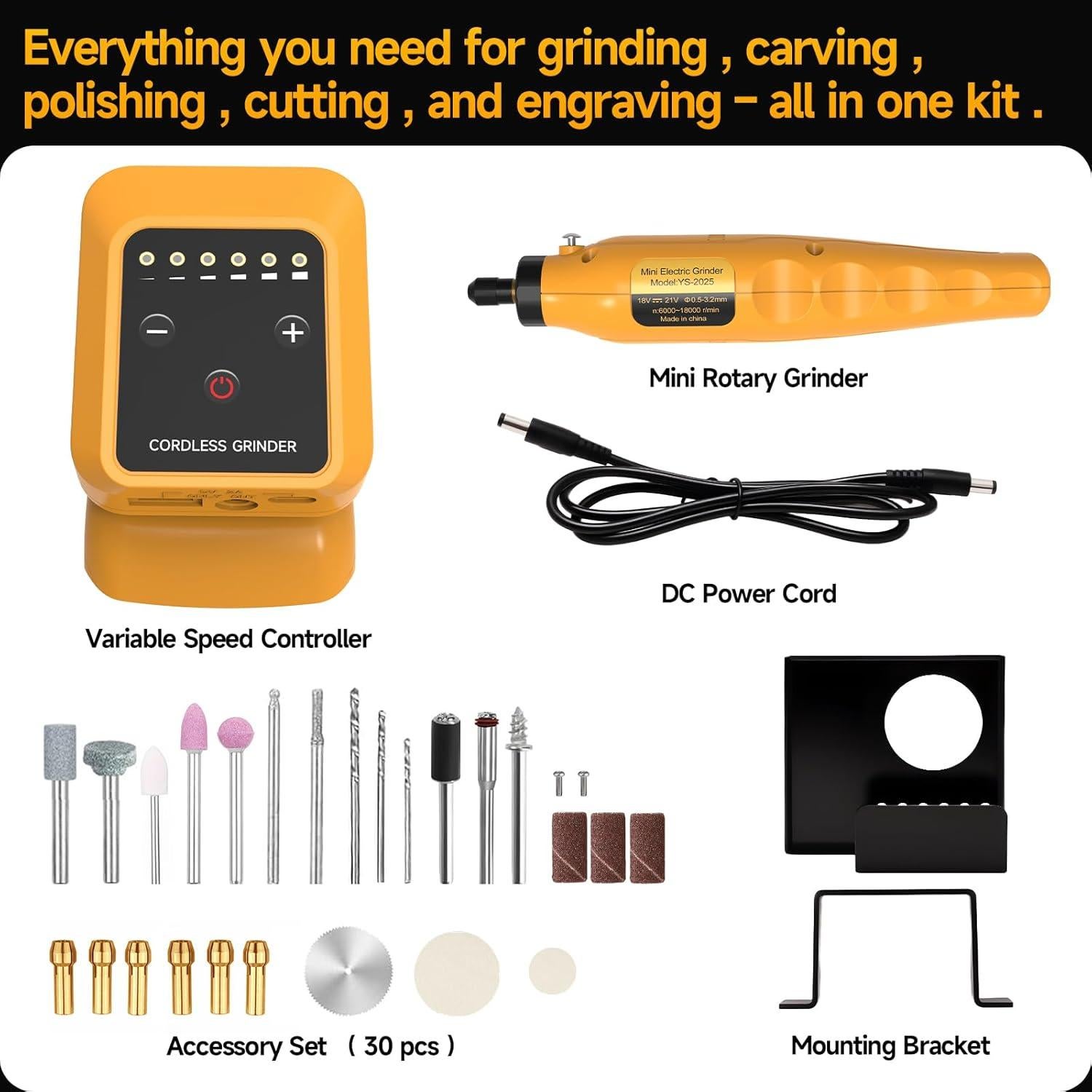 Herramienta Rotativa Inalámbrica DeWalt 20V con 25 Accesorios