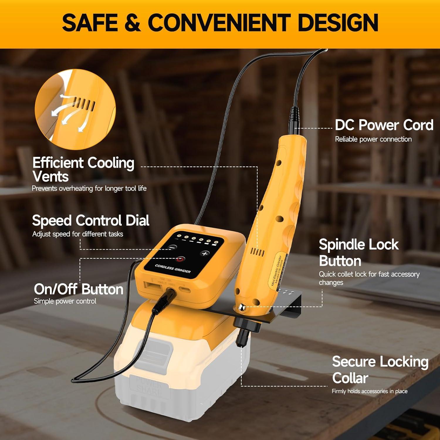 Herramienta Rotativa Inalámbrica DeWalt 20V con 25 Accesorios