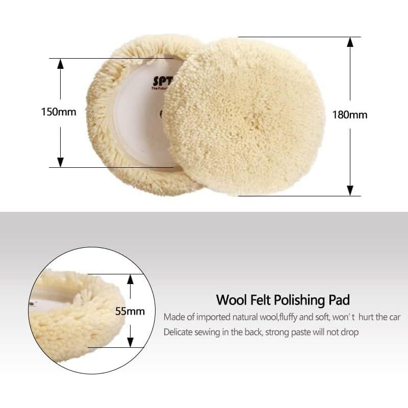 Discos de Pulido de Lana SPTA 6" 100% Natural Set 4pcs