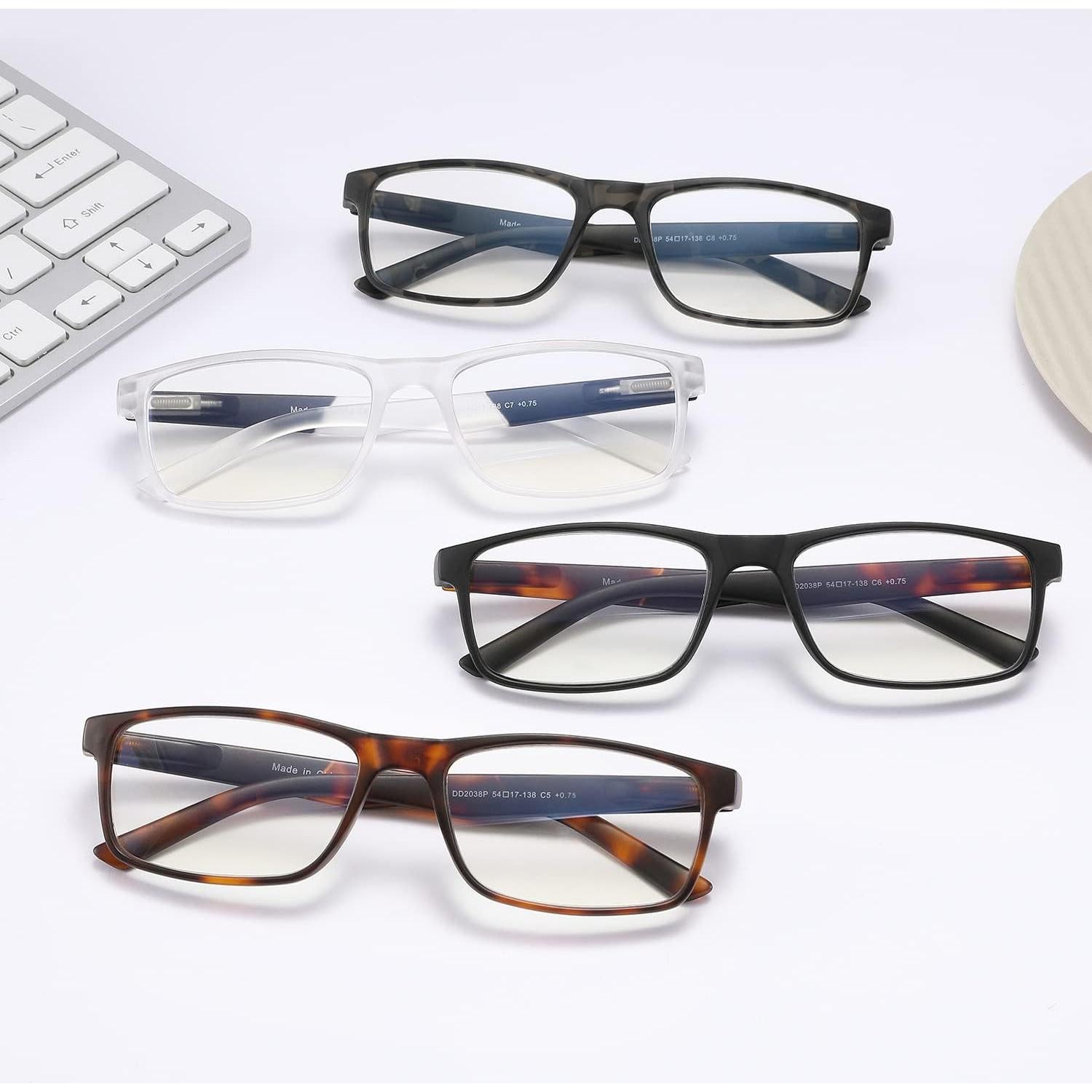 Gafas de lectura bloqueo luz azul 0.75D unisex - 4 colores