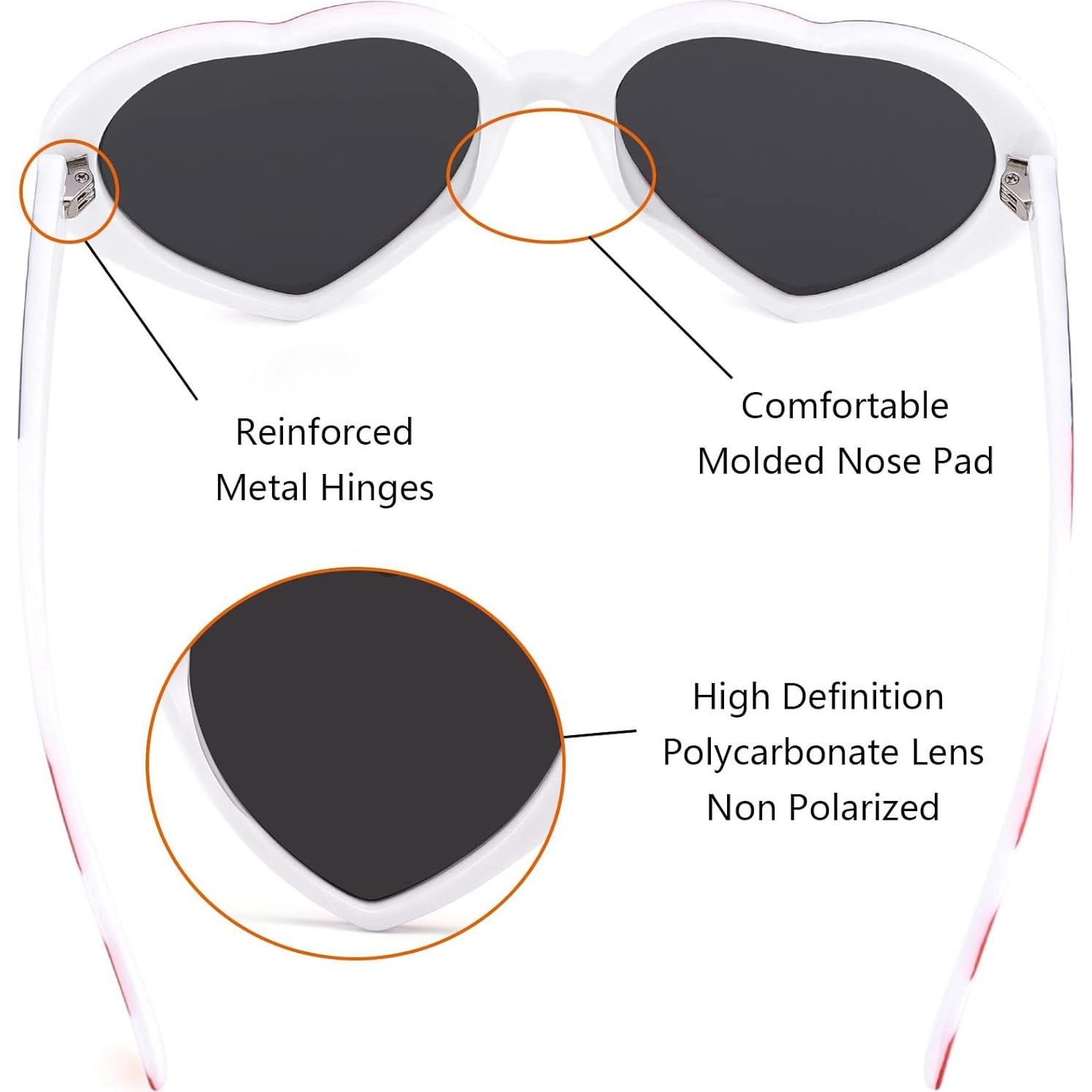Gafas de sol en forma de corazón IOHLNG para mujeres - UV400