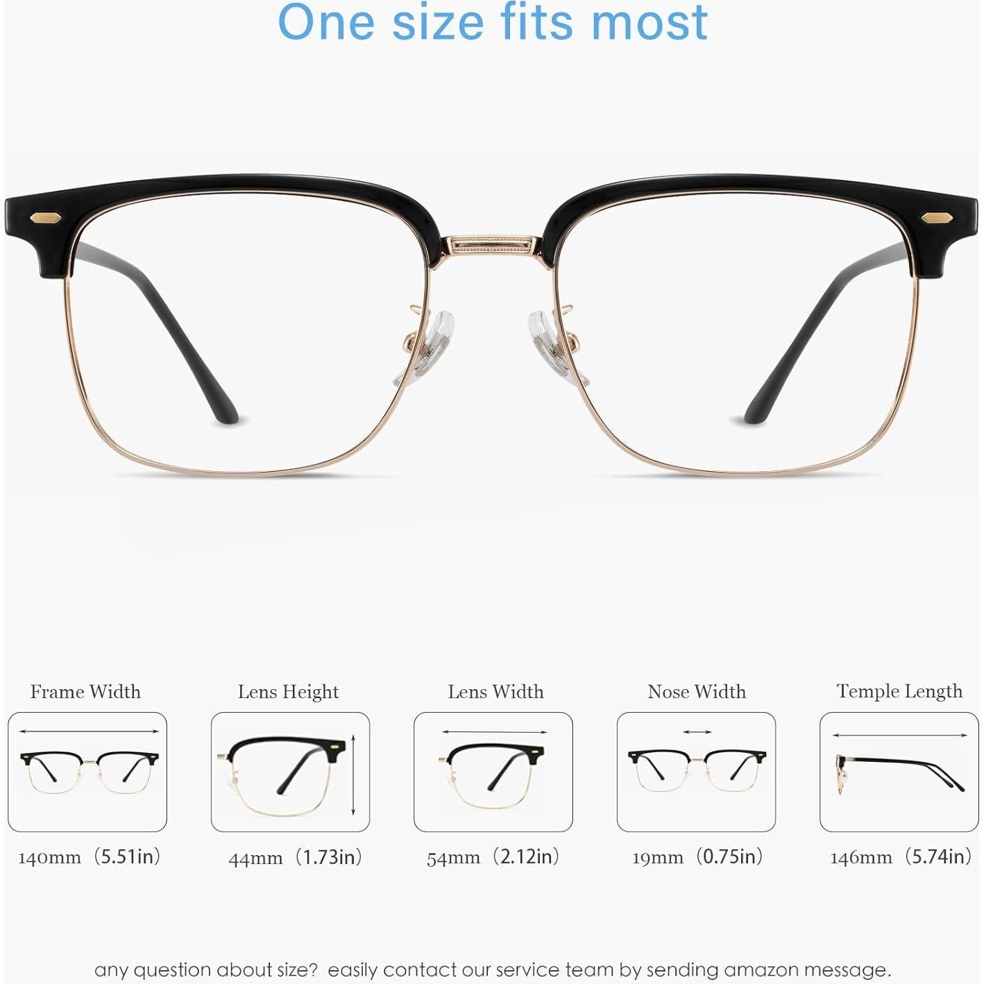 Gafas bloqueadoras de luz azul ANRRI para hombres estilo browline