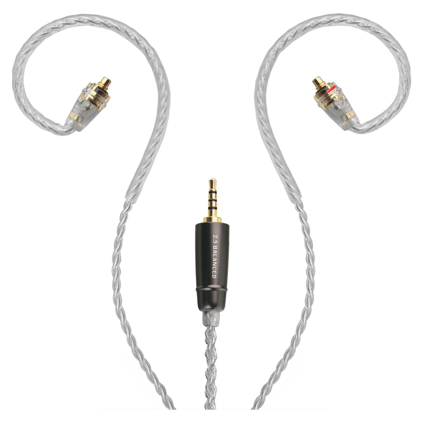 Cable MMCX Meze Audio Rai 2.5mm 1.2m HiFi Chapado Plata