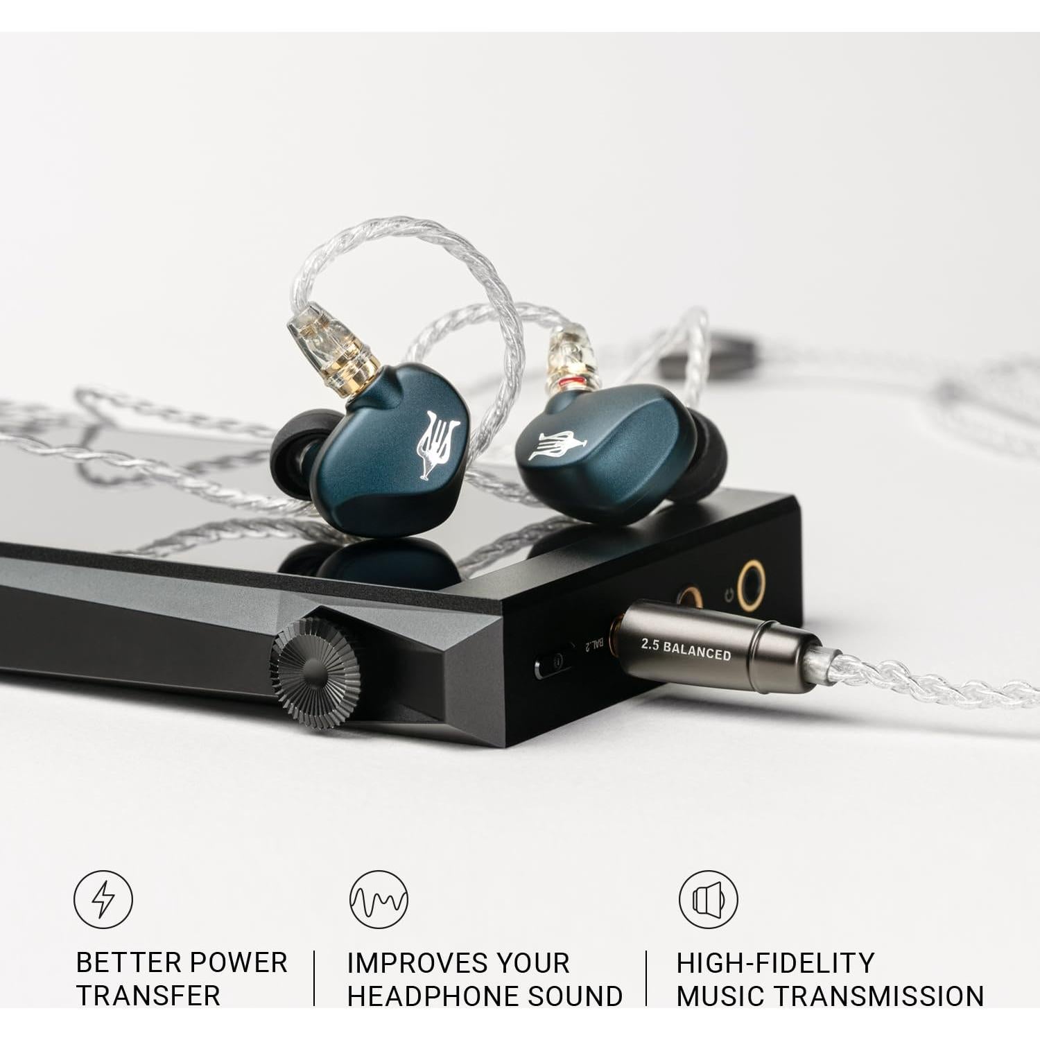 Cable MMCX Meze Audio Rai 2.5mm 1.2m HiFi Chapado Plata