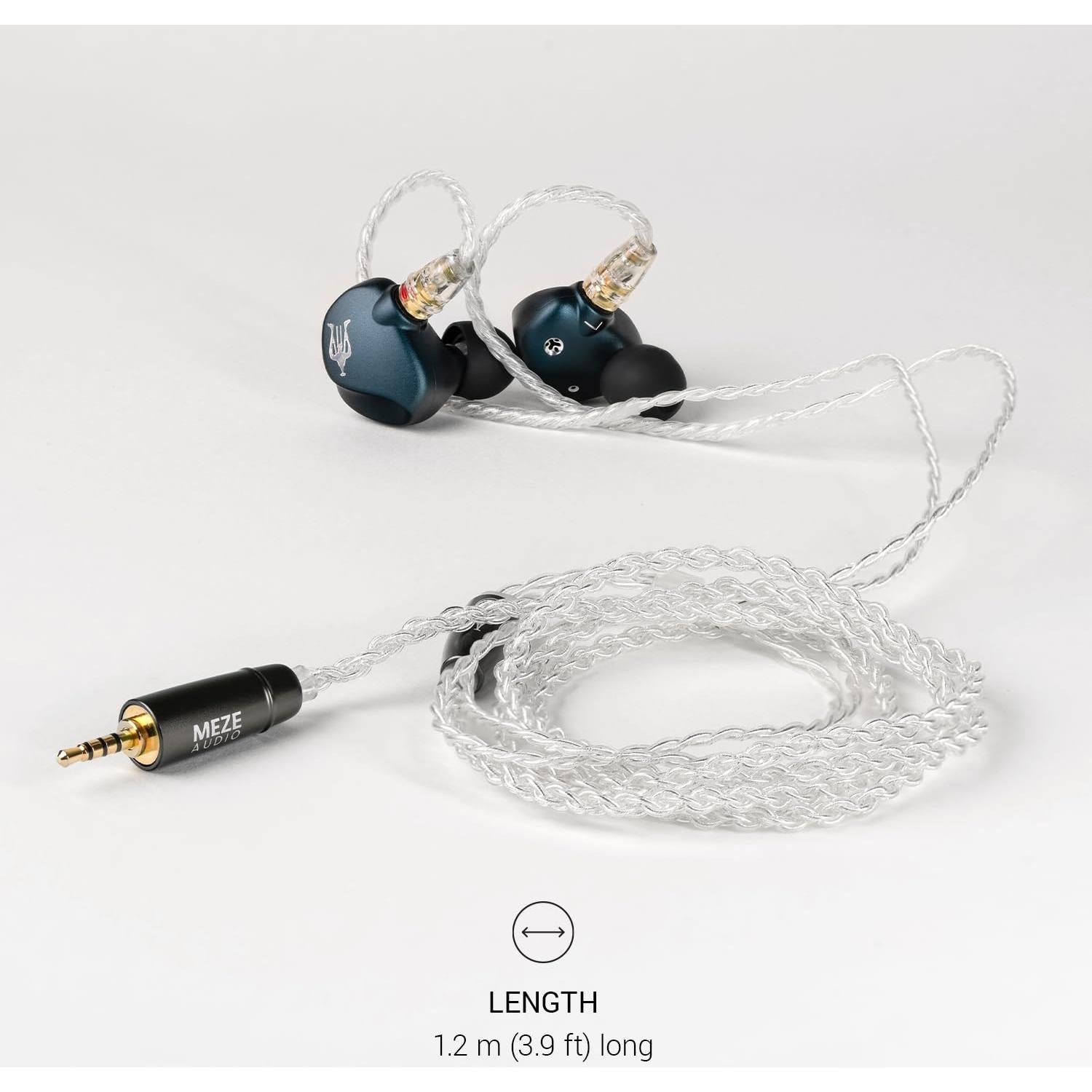 Cable MMCX Meze Audio Rai 2.5mm 1.2m HiFi Chapado Plata