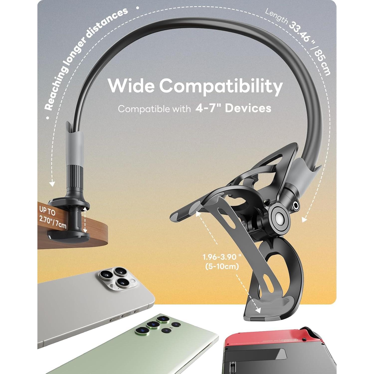 Soporte para Teléfono SAIJI C1-B con Brazo Flexible 85 cm