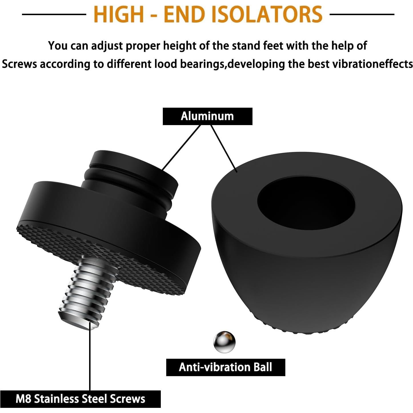 Patas de Aislamiento de Aluminio Viborg IF3033B 30x33mm 4 Pcs