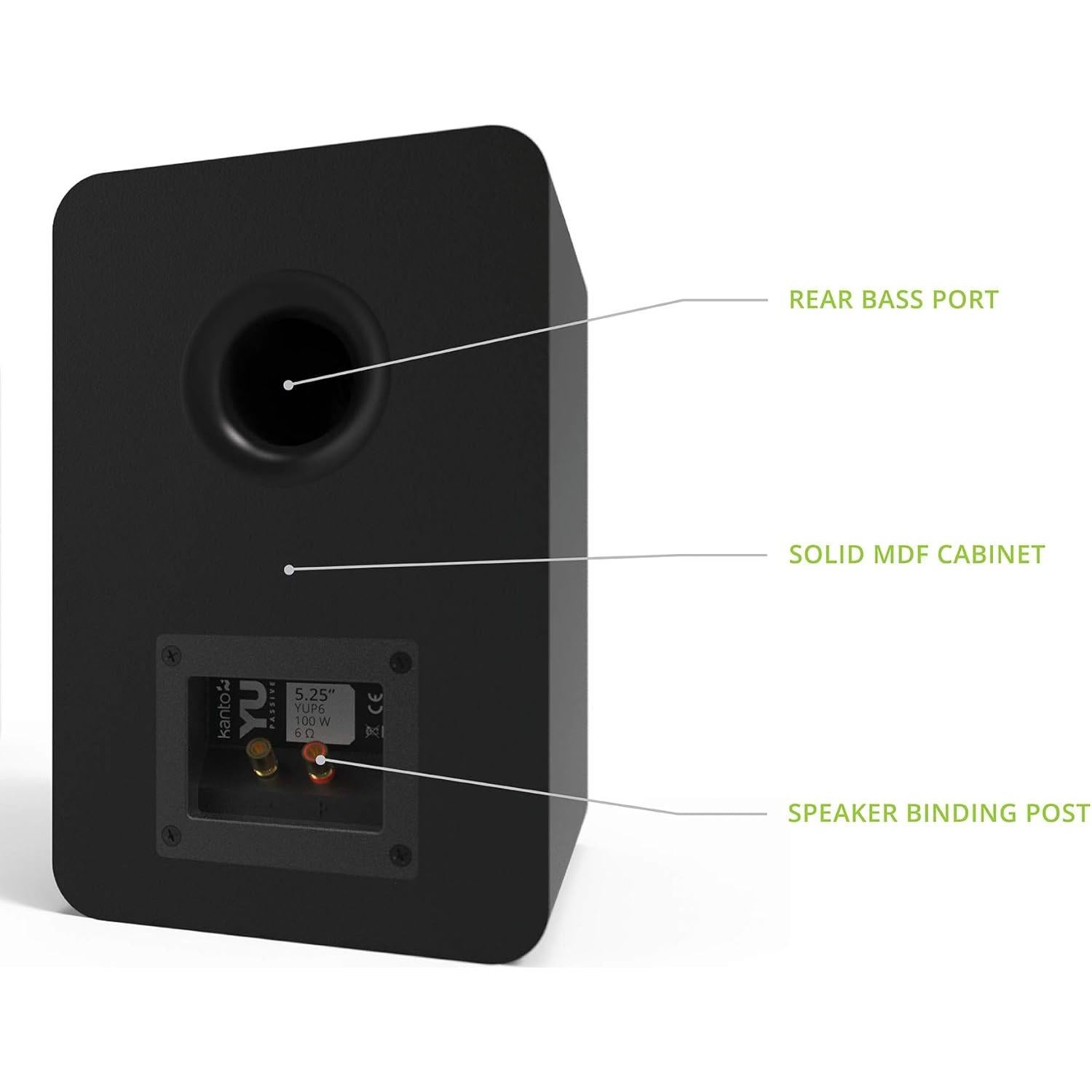 Altavoces Pasivos Kanto YU 5.25" con Tweeter de Seda - Negro