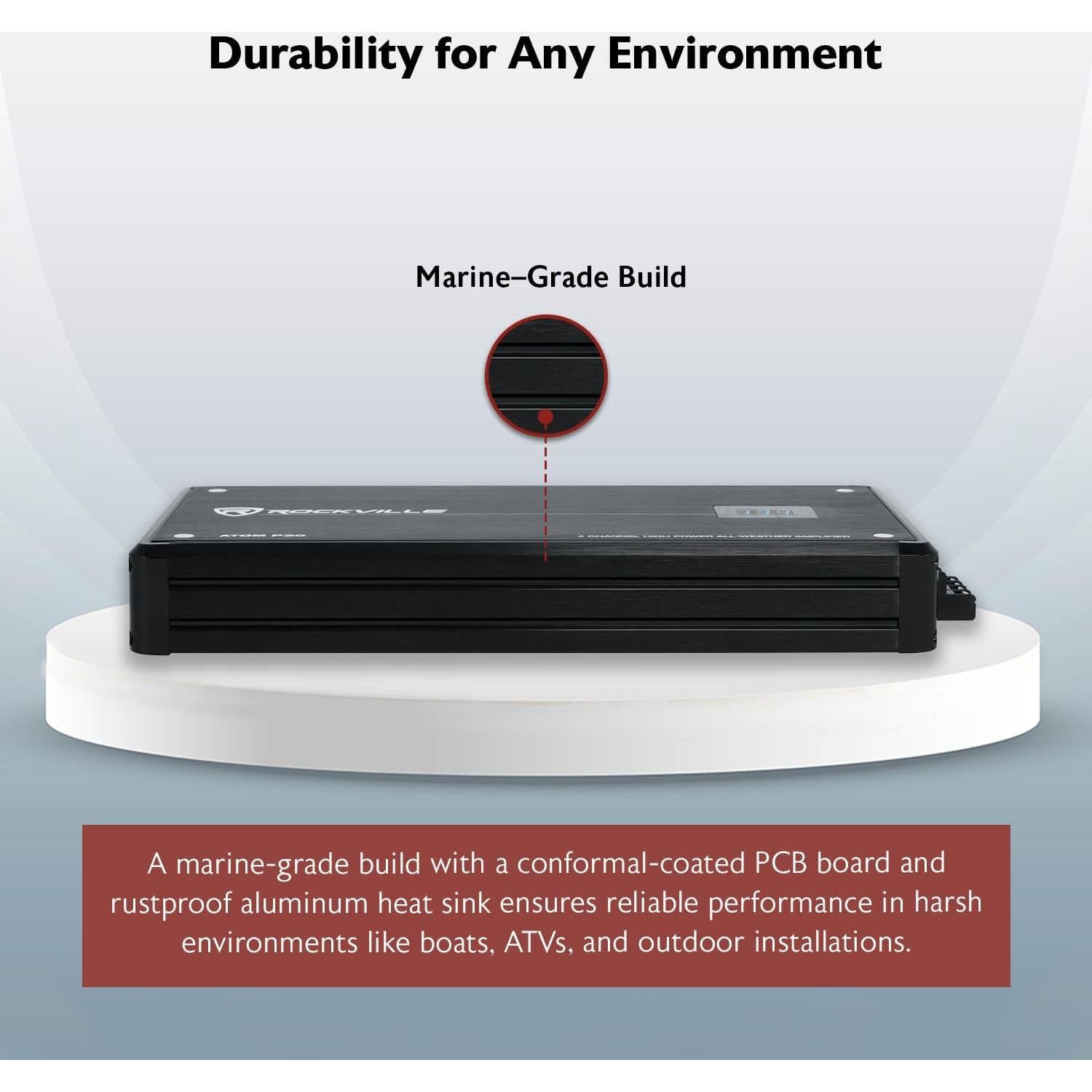Amplificador Marino Rockville ATOM P30 2400W 4 Canales