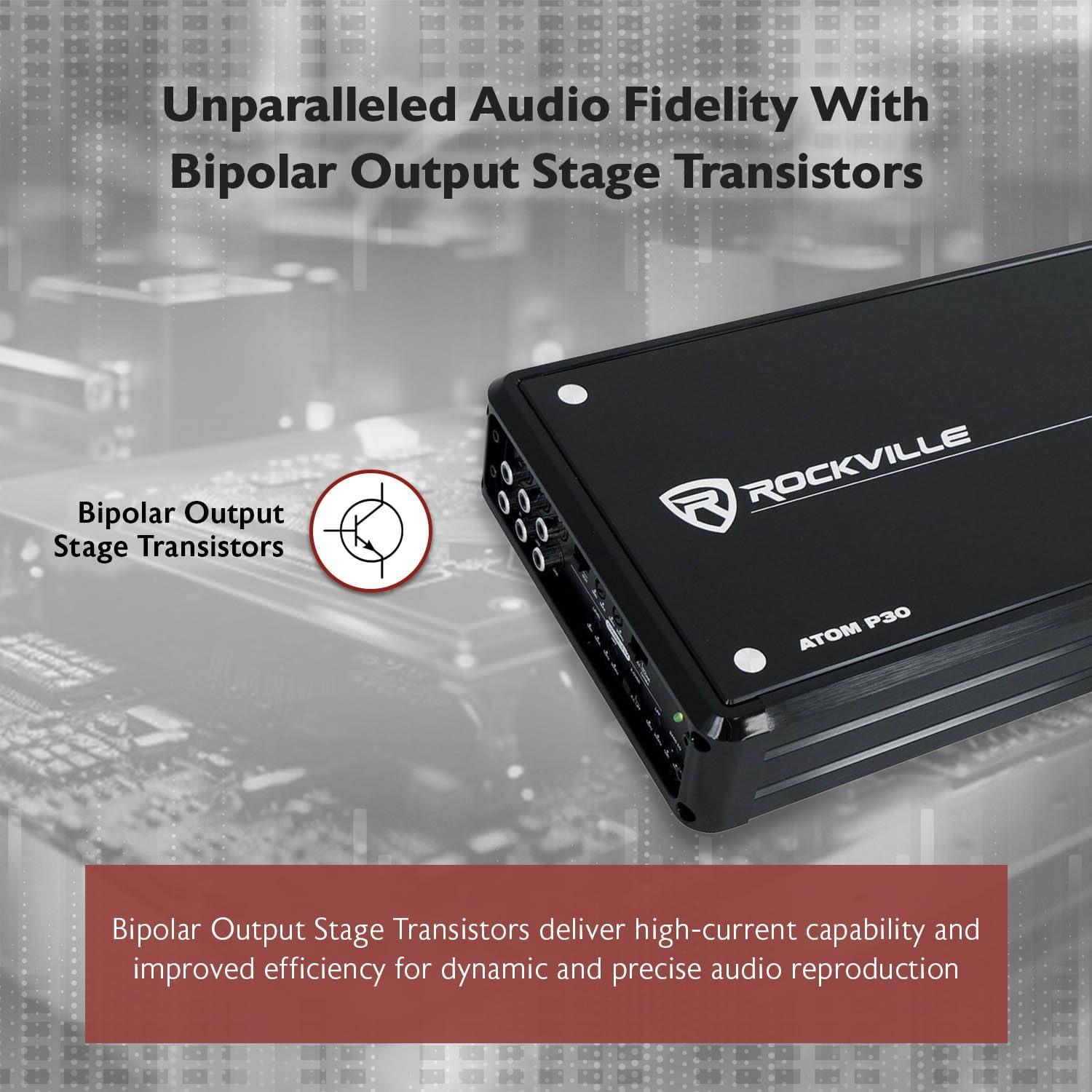 Amplificador Marino Rockville ATOM P30 2400W 4 Canales