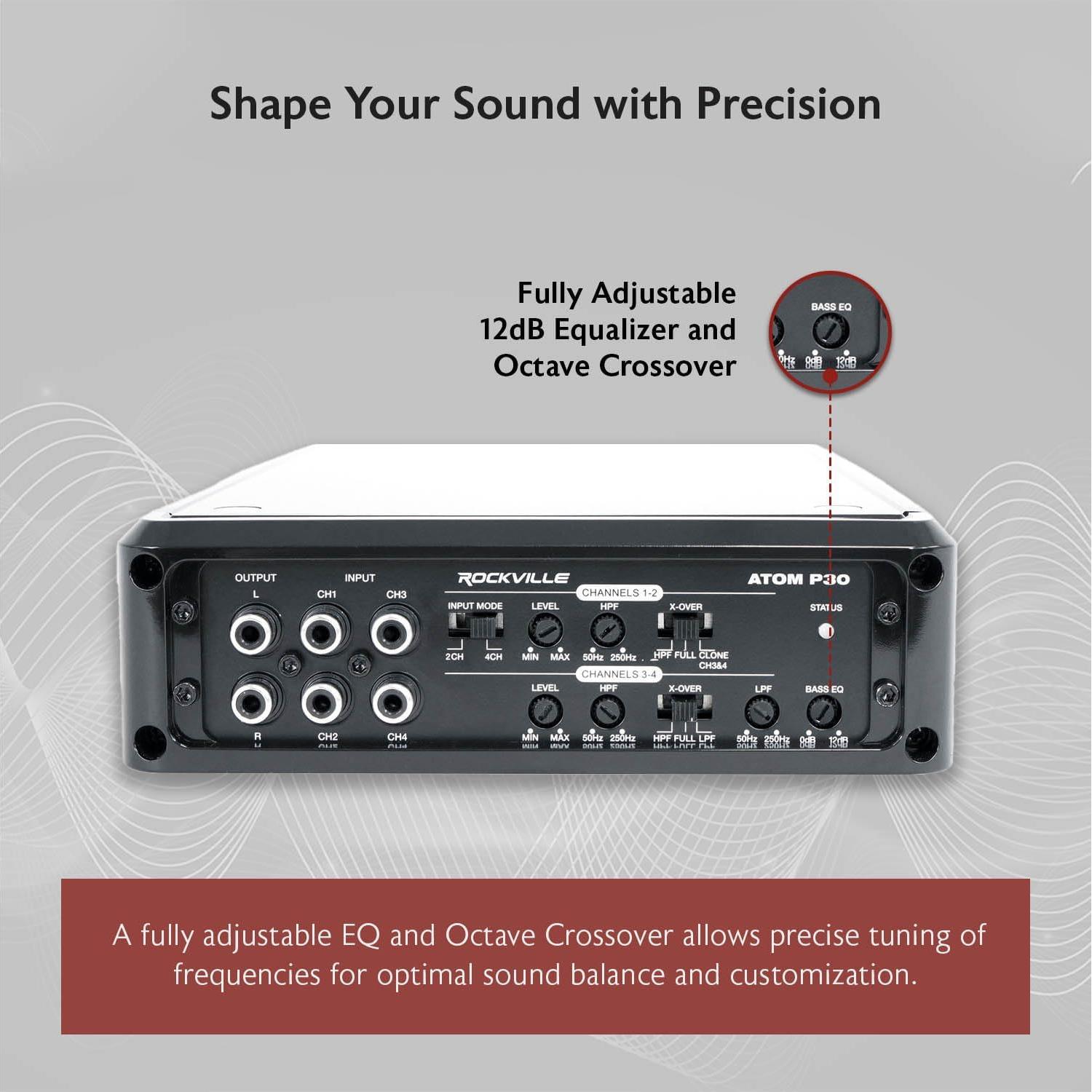 Amplificador Marino Rockville ATOM P30 2400W 4 Canales