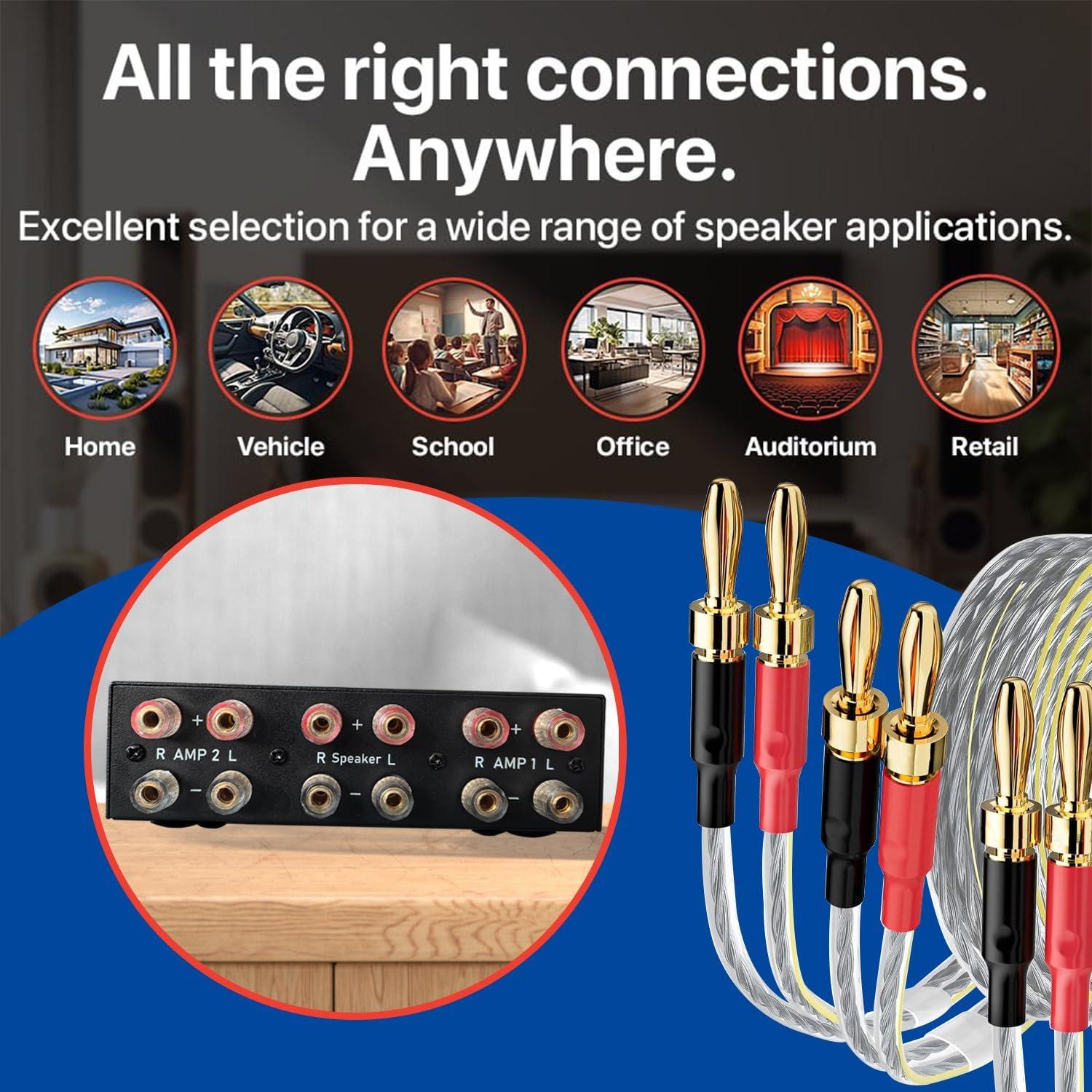 Selector de Altavoces Y.D.F 2 Puertos Interruptor AMP Bidireccional