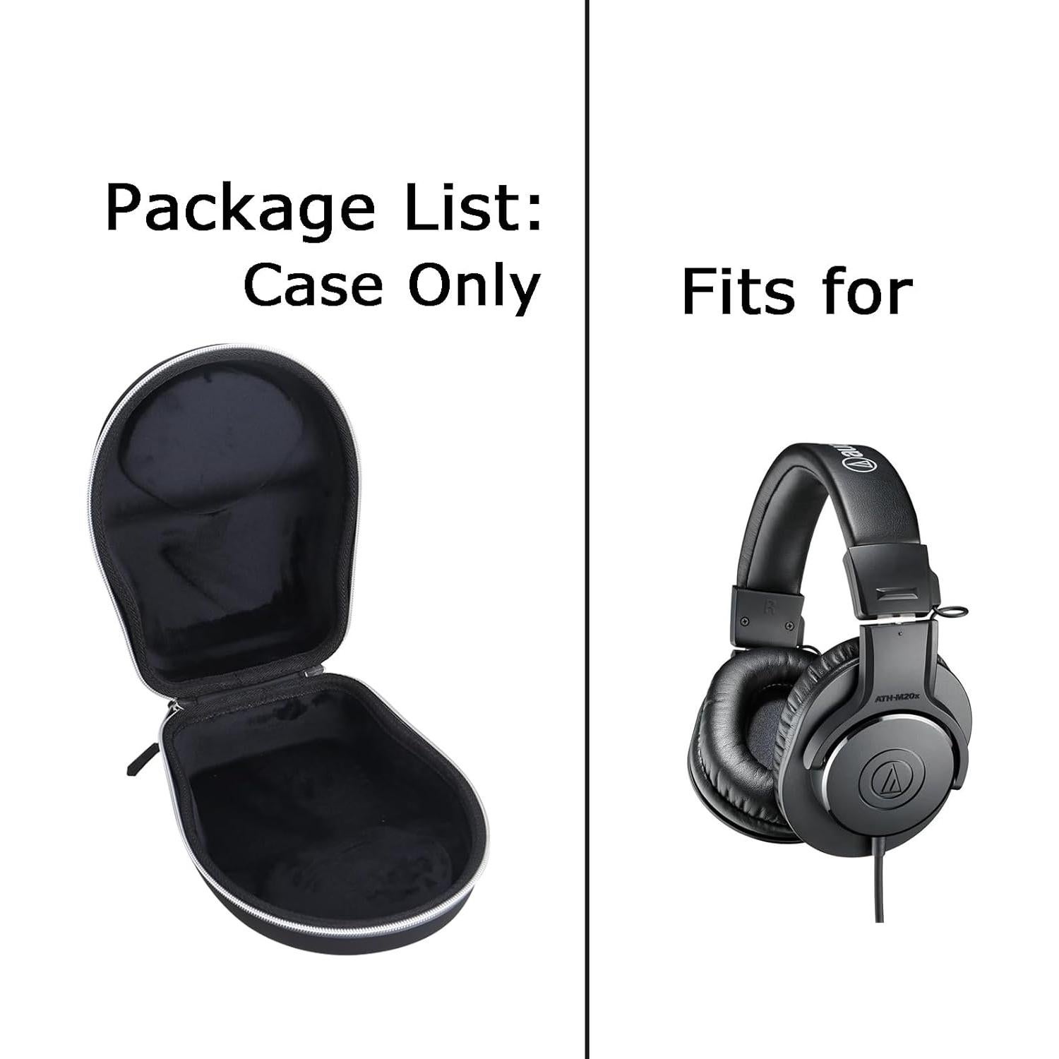 Funda Dura de Viaje Tourmate para Auriculares ATH-M20/M50 - Negro