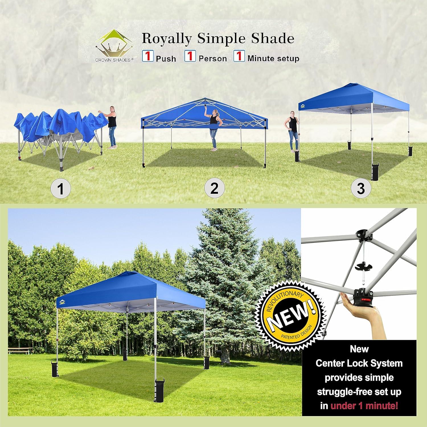 Carpa Plegable CROWN SHADES 3x3m Azul con Protección UV