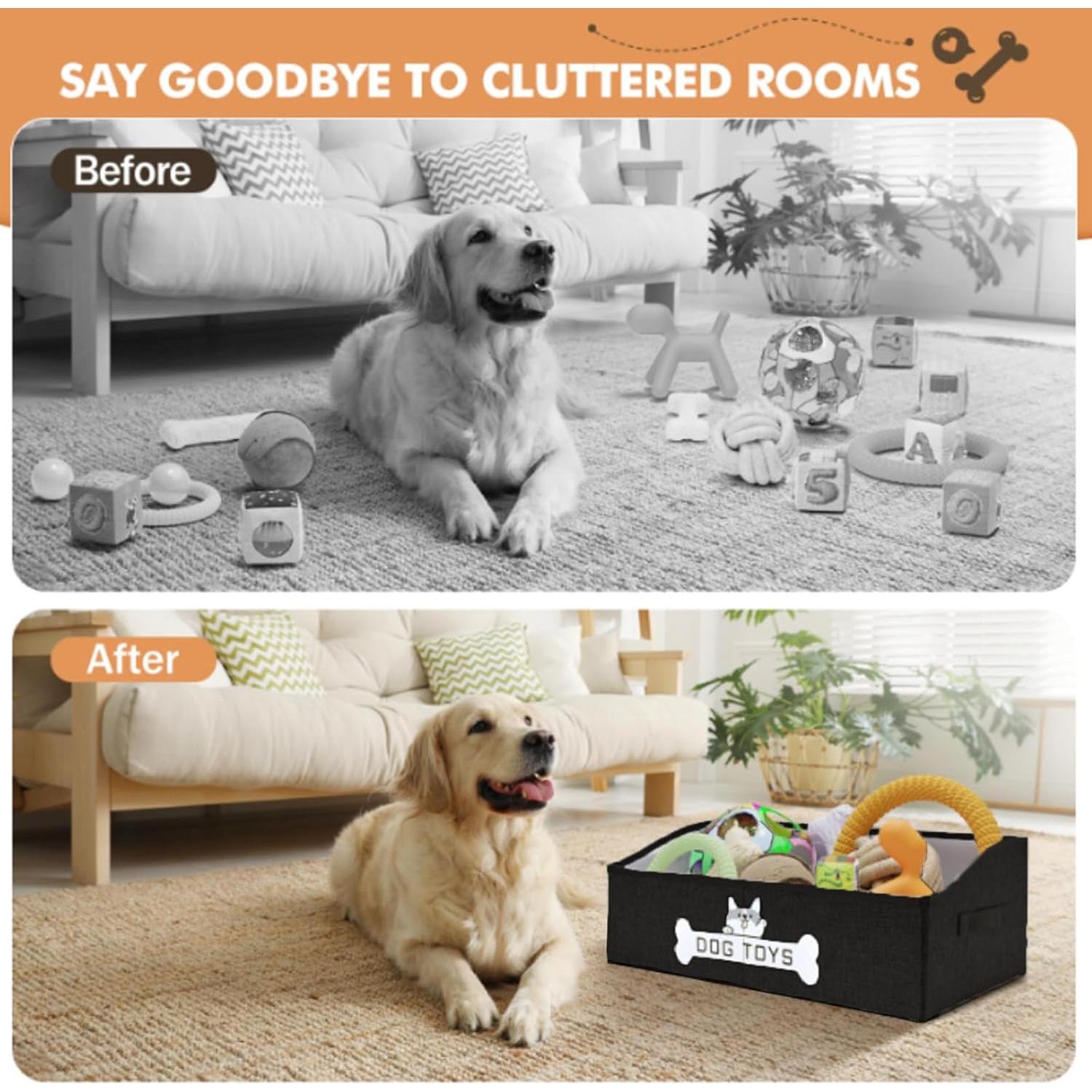 Cesta de Juguetes para Perros Mutiearo 50.8x27.9cm Negra