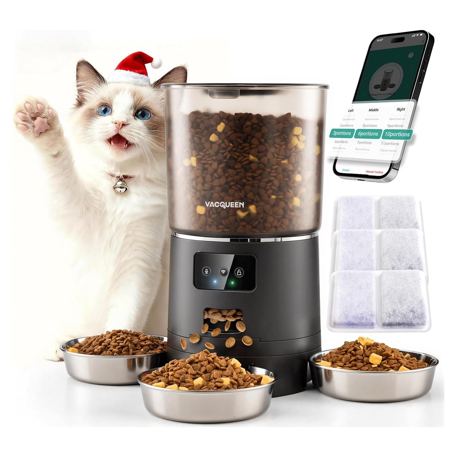 Comedero Automático Vacqueen 6L para Gatos y Perros Pequeños