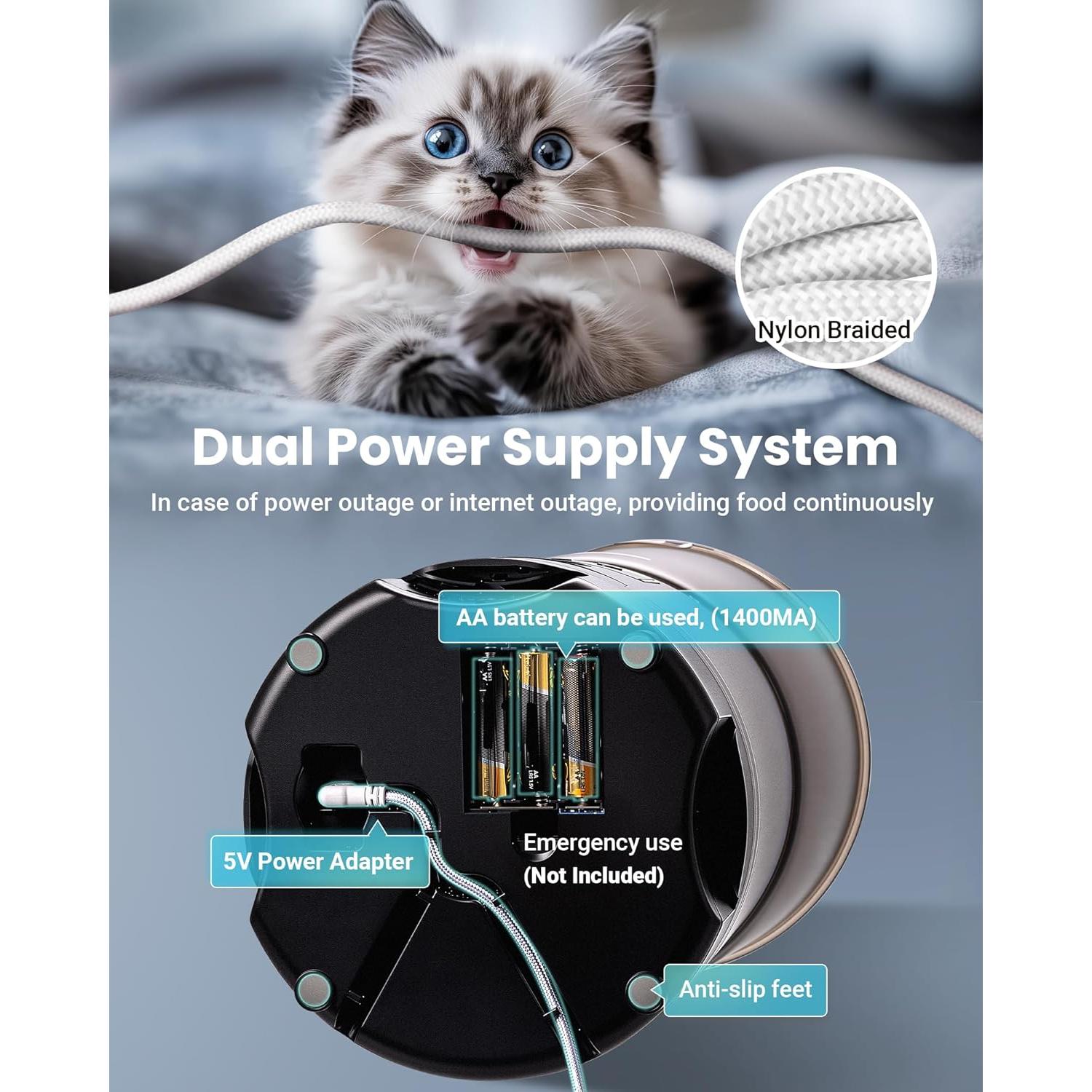 Comedero Automático Vacqueen 6L para Gatos y Perros Pequeños