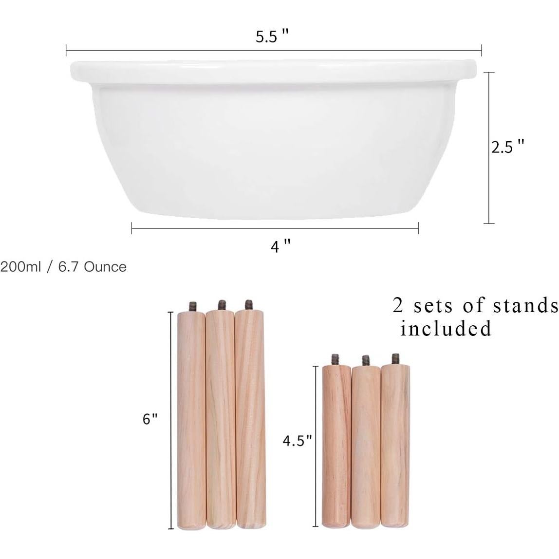 Comedero Elevado para Gatos Miss Meow con 3 Cuencos Cerámicos