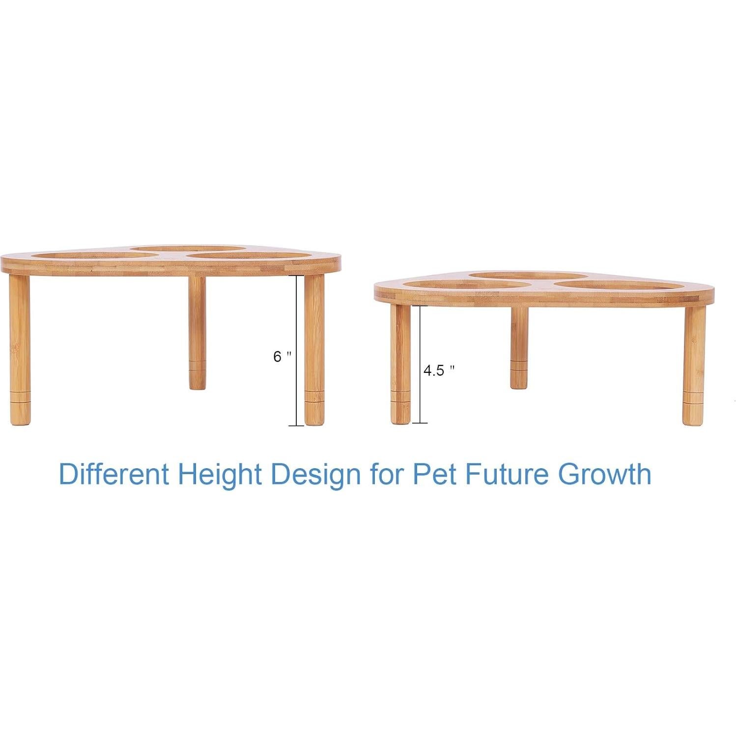 Comedero Elevado para Gatos Miss Meow con 3 Cuencos Cerámicos