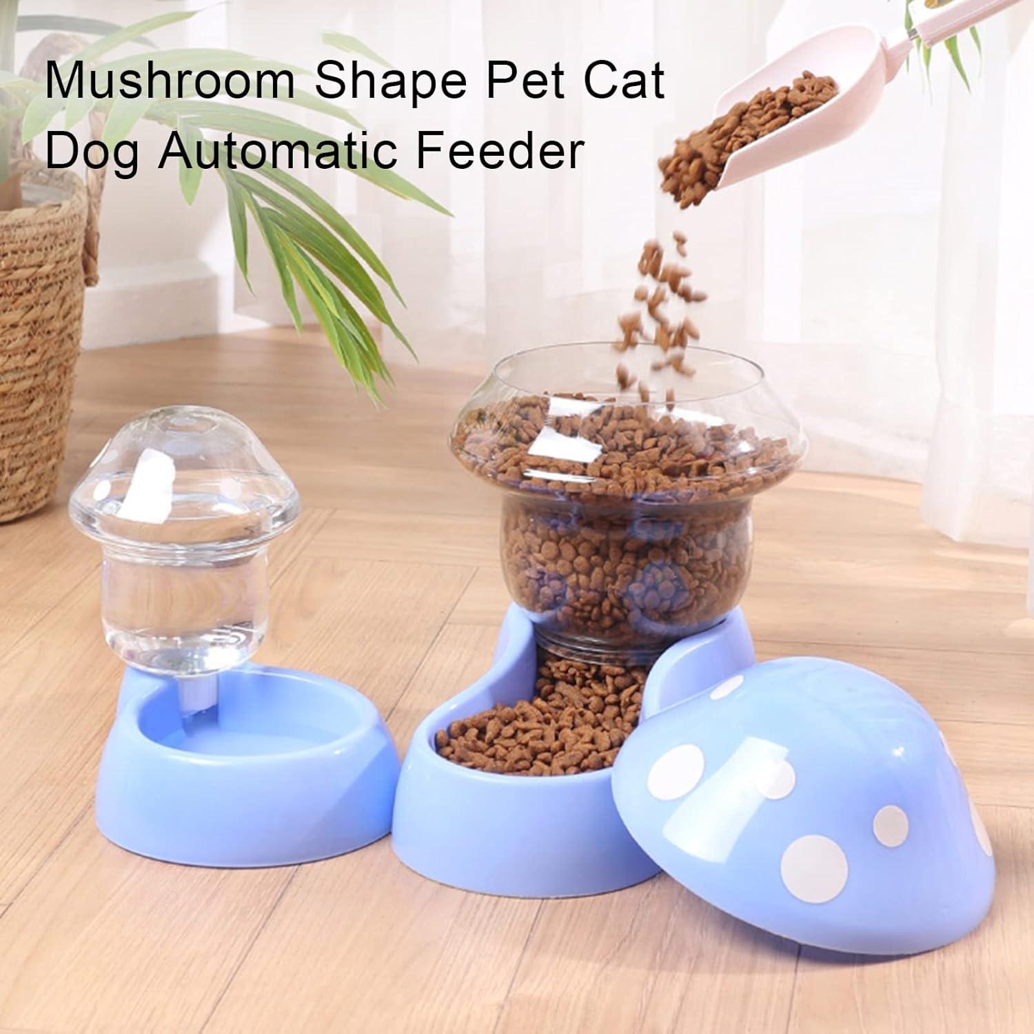 Dispensador Automático de Alimentos y Agua para Mascotas 1.8L - Azul