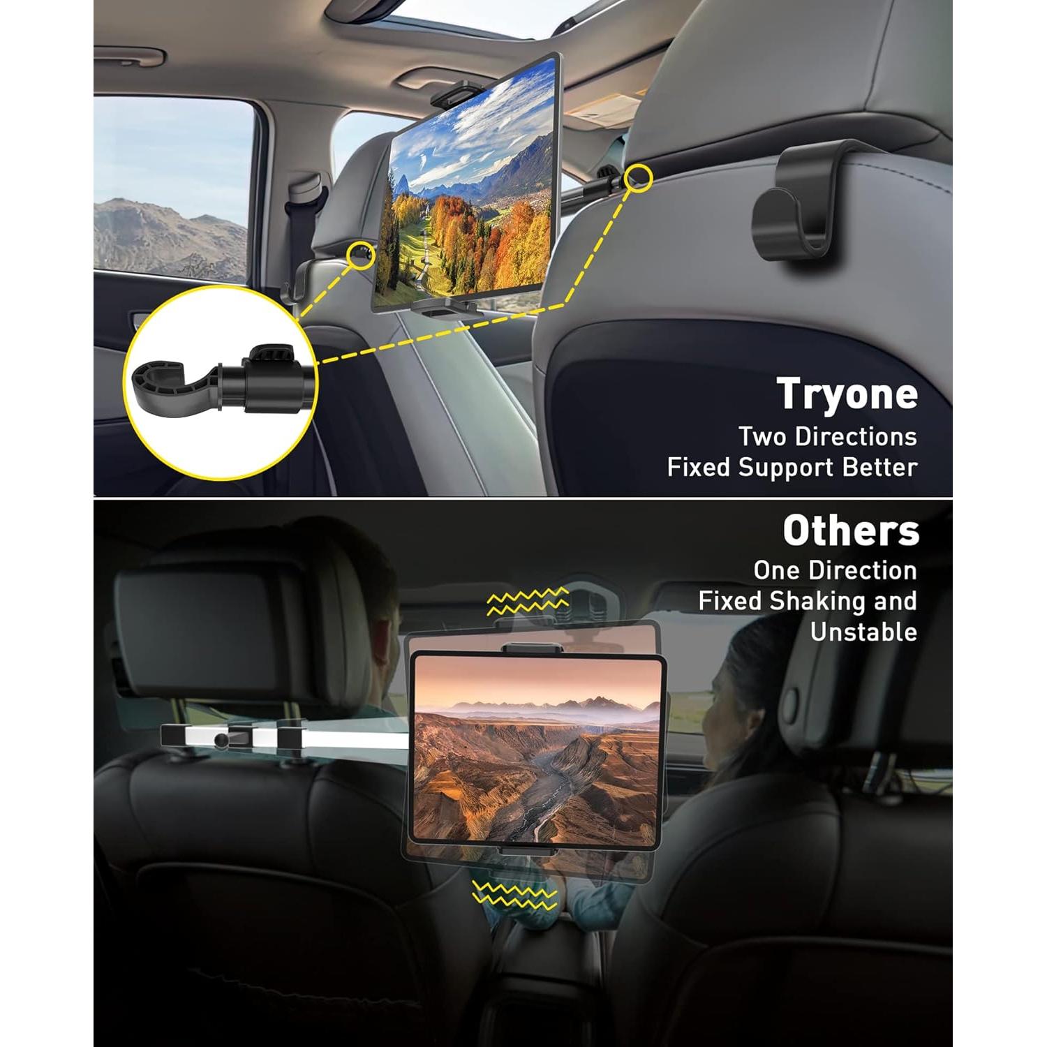 Soporte para Tableta de Coche Tryone Ajustable 4.7-12.9"