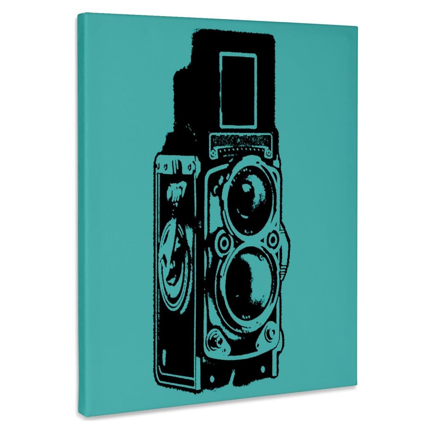 Lienzo 3dRose Cámara Vintage TLR 20.32x25.4 cm Premium